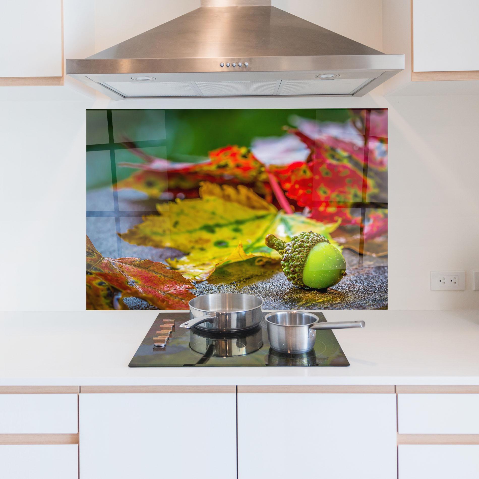 Panel Szklany do Kuchni Leaf Color Forest mockup 5