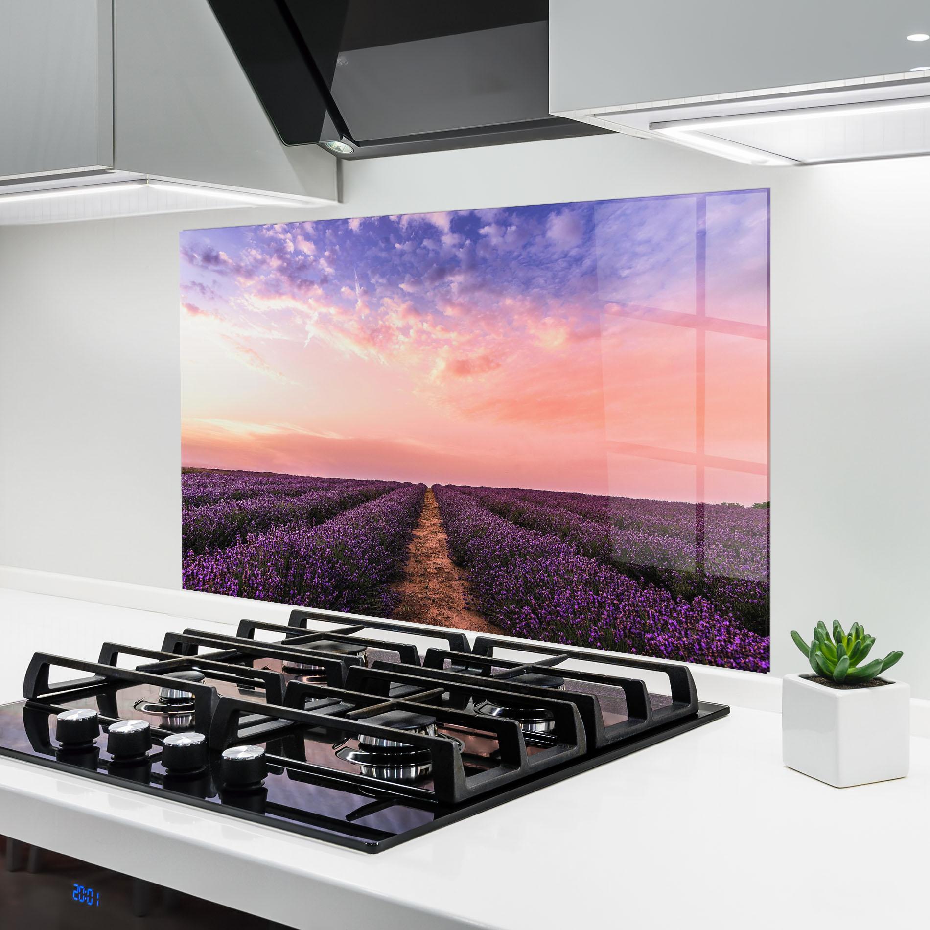 Panel Szklany do Kuchni Lavender Field mockup 6