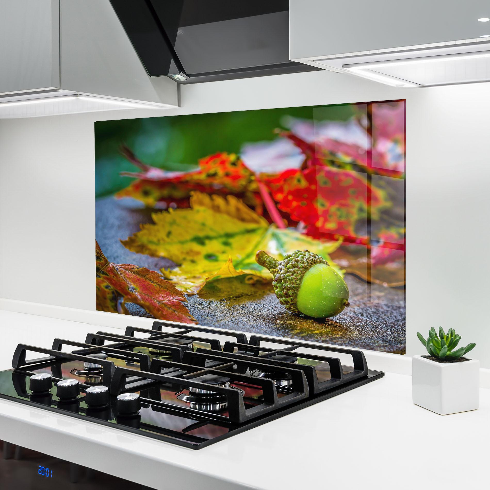 Panel Szklany do Kuchni Leaf Color Forest mockup 6