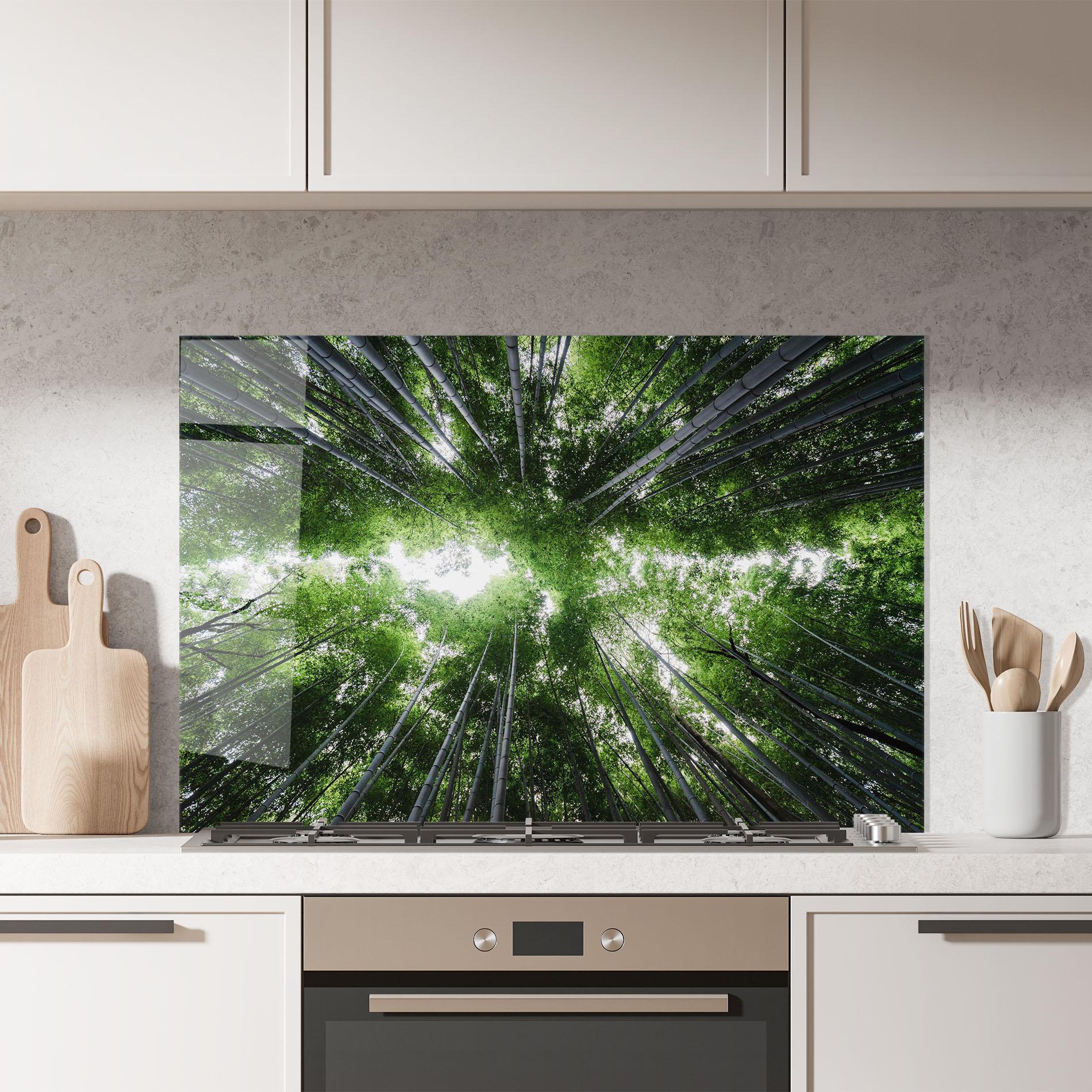 Panel Szklany do Kuchni Green Trees Forest mockup 7