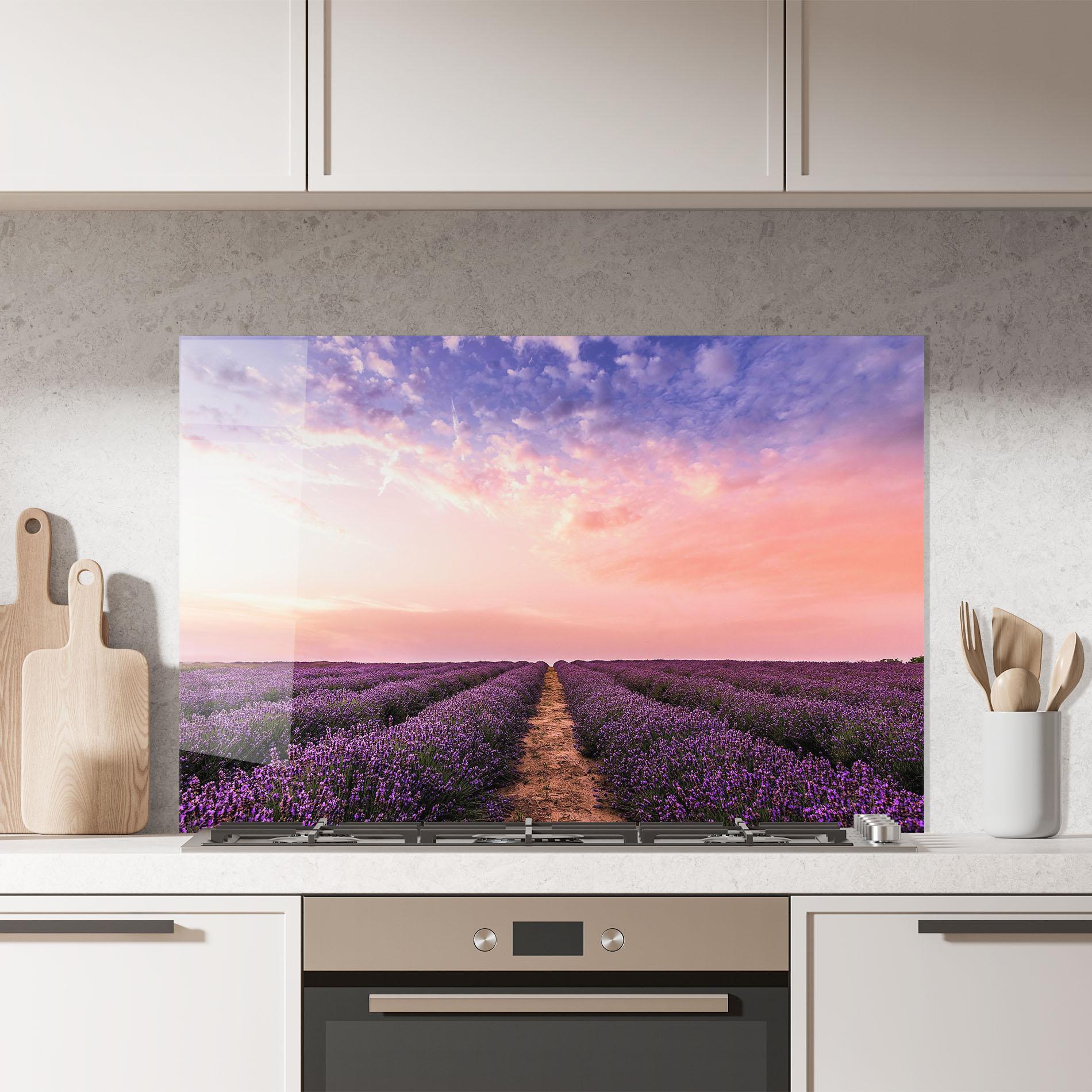 Panel Szklany do Kuchni Lavender Field mockup 7