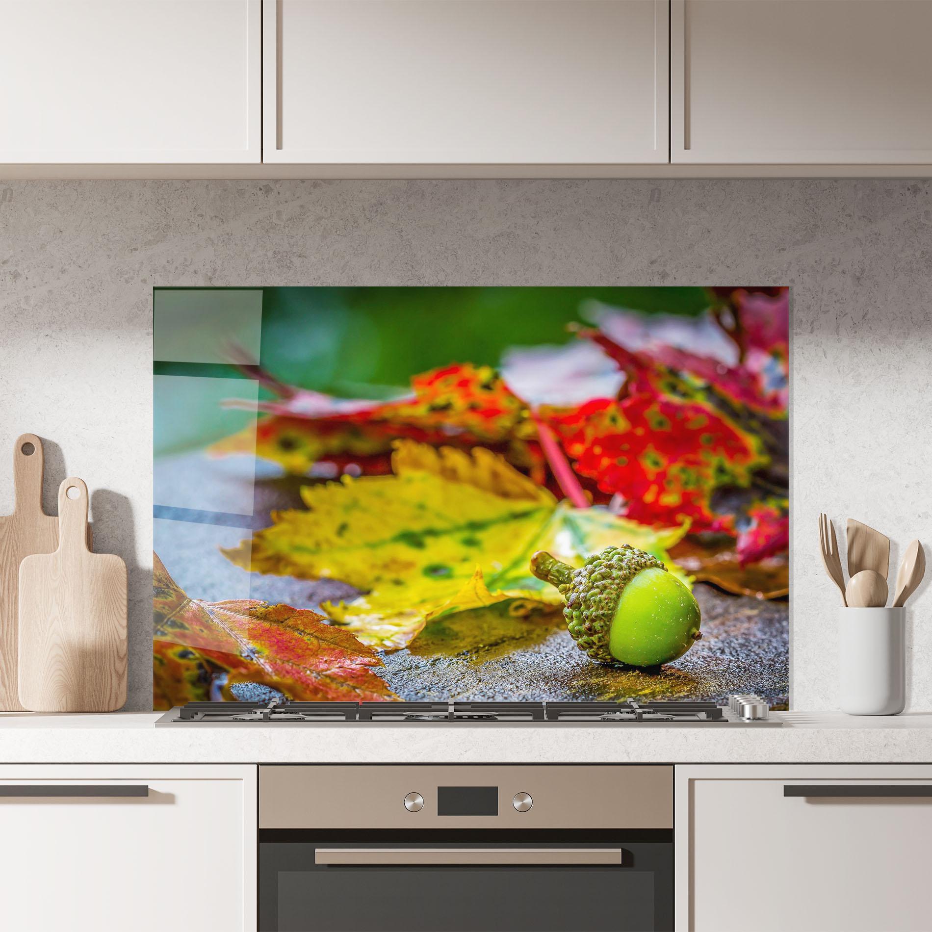 Panel Szklany do Kuchni Leaf Color Forest mockup 7