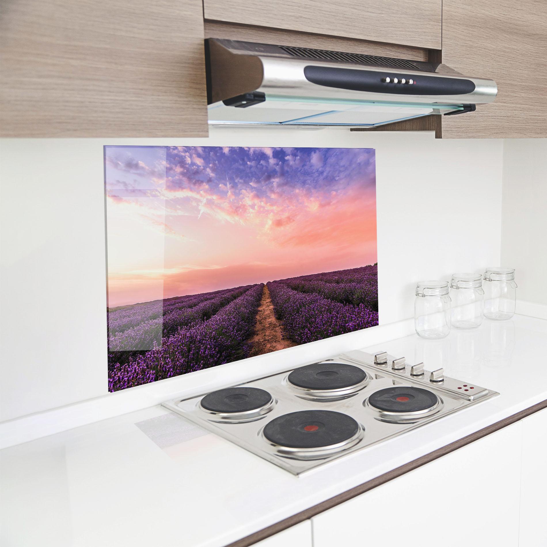 Panel Szklany do Kuchni Lavender Field mockup 8