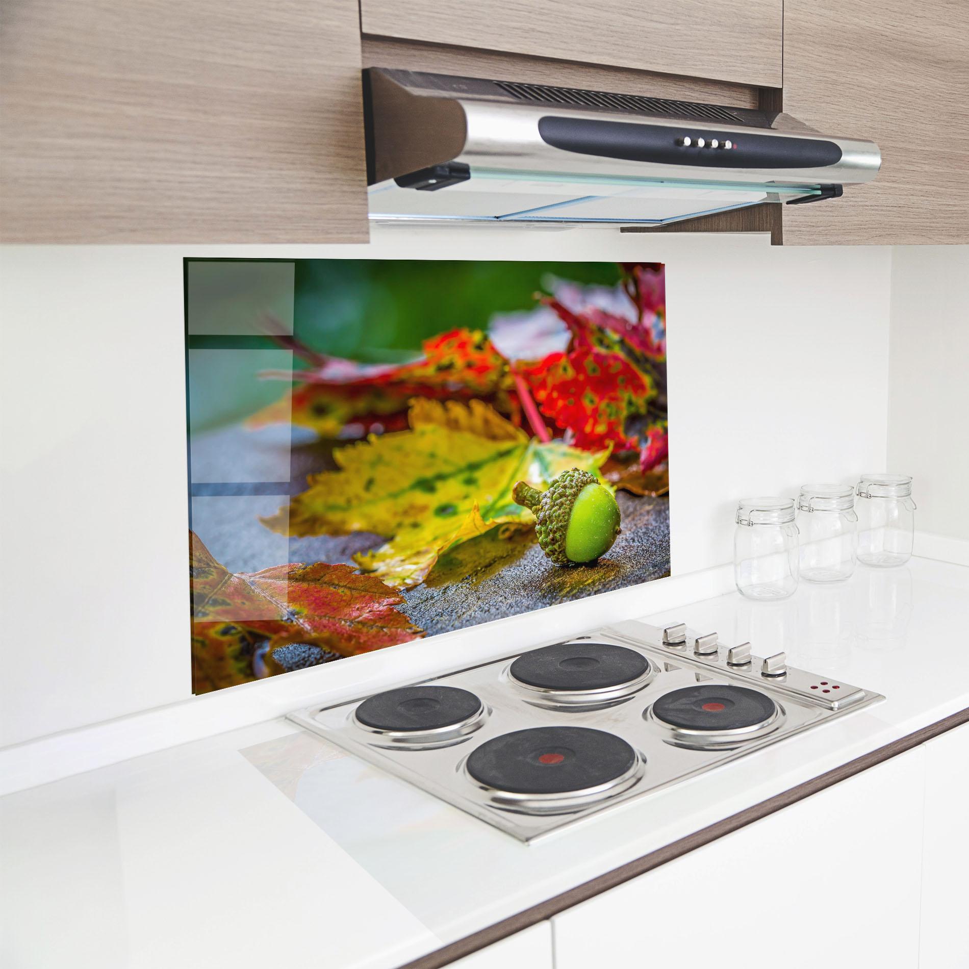Panel Szklany do Kuchni Leaf Color Forest mockup 8