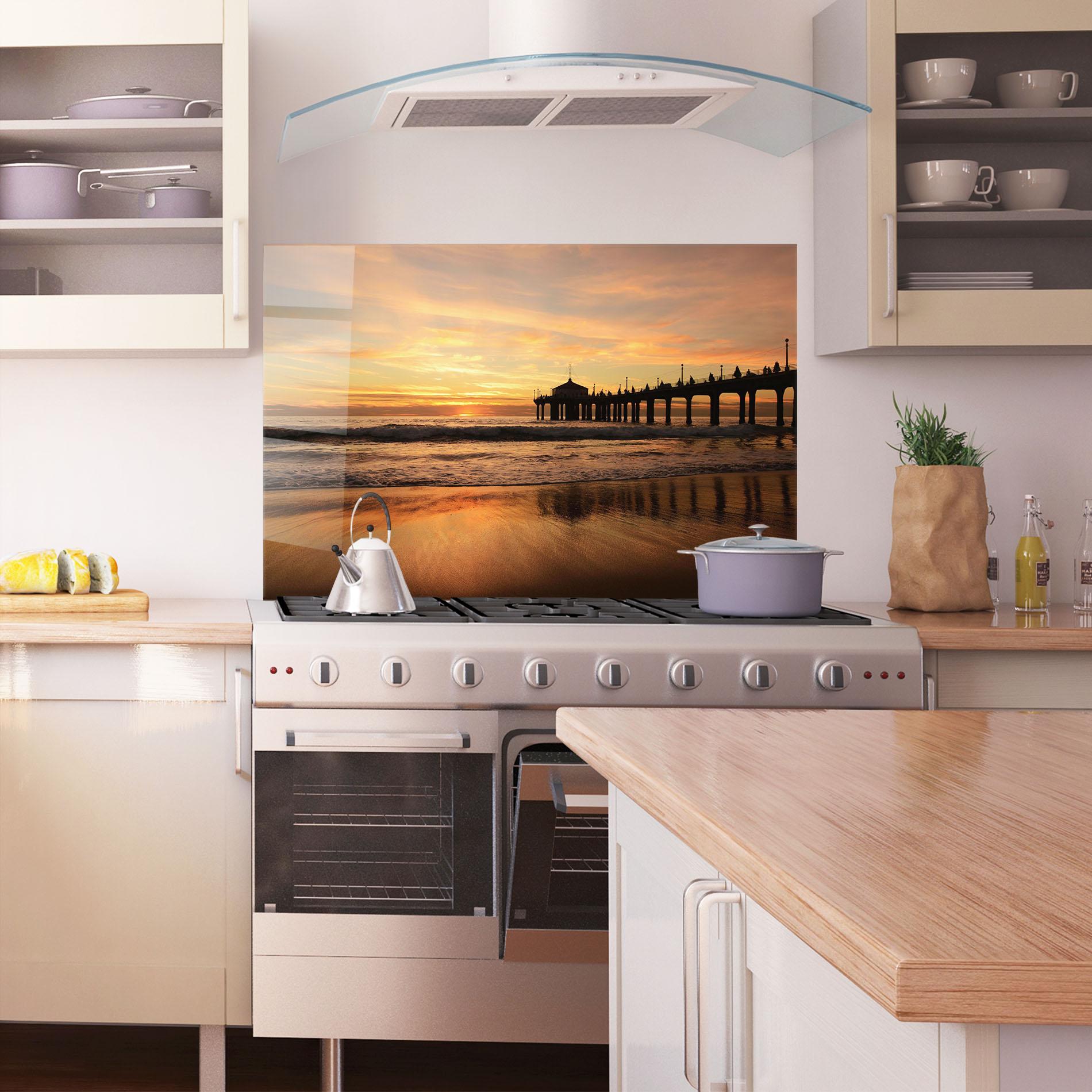 Panel Szklany do Kuchni Beach Sunset View mockup 1