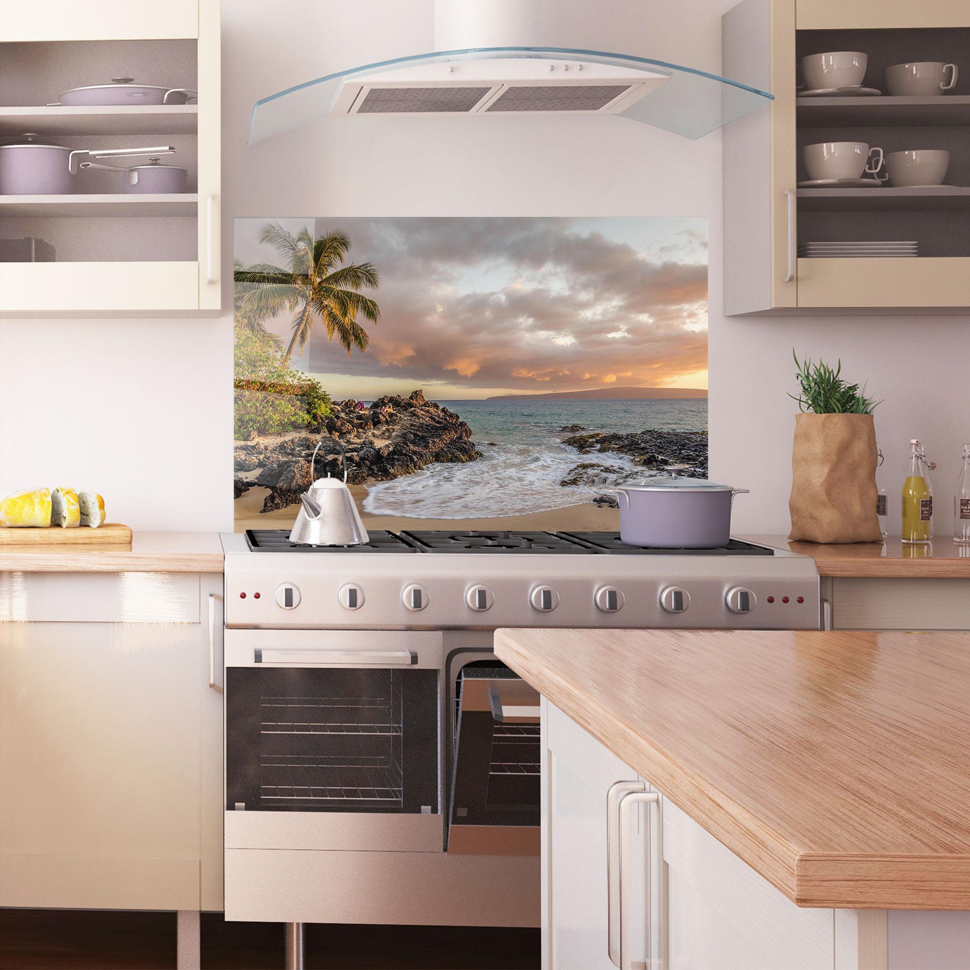 Panel Szklany do Kuchni Beautiful Beach Landscape mockup 1