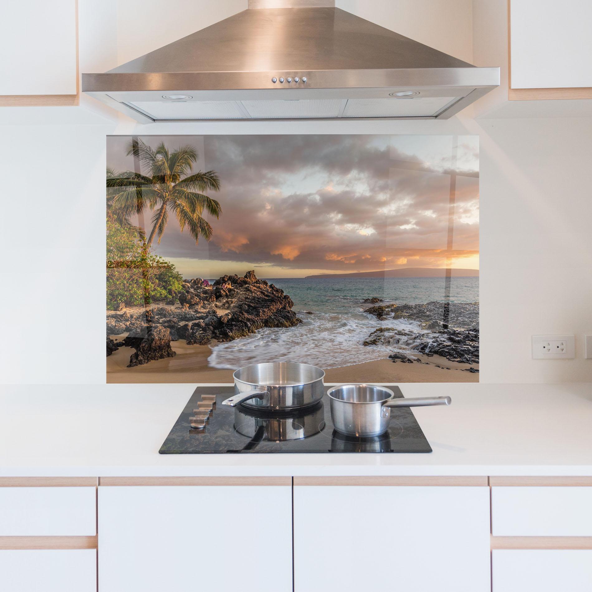 Panel Szklany do Kuchni Beautiful Beach Landscape mockup 5