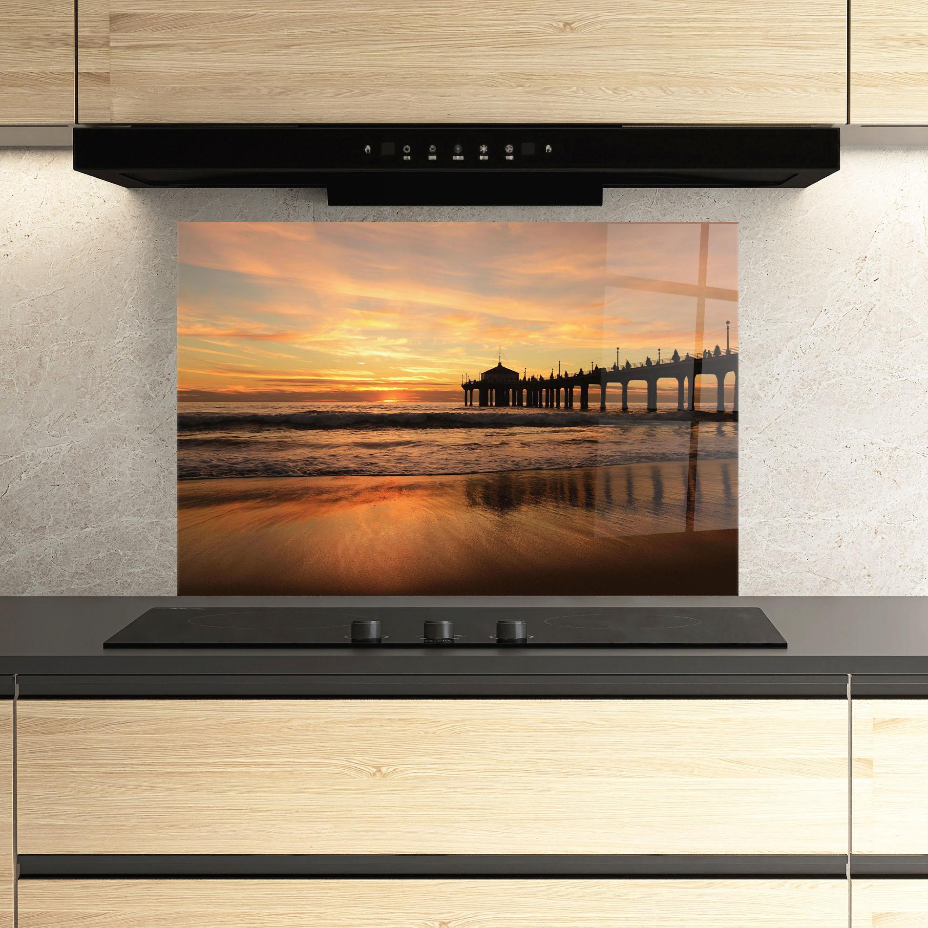 Panel Szklany do Kuchni Beach Sunset View mockup 3