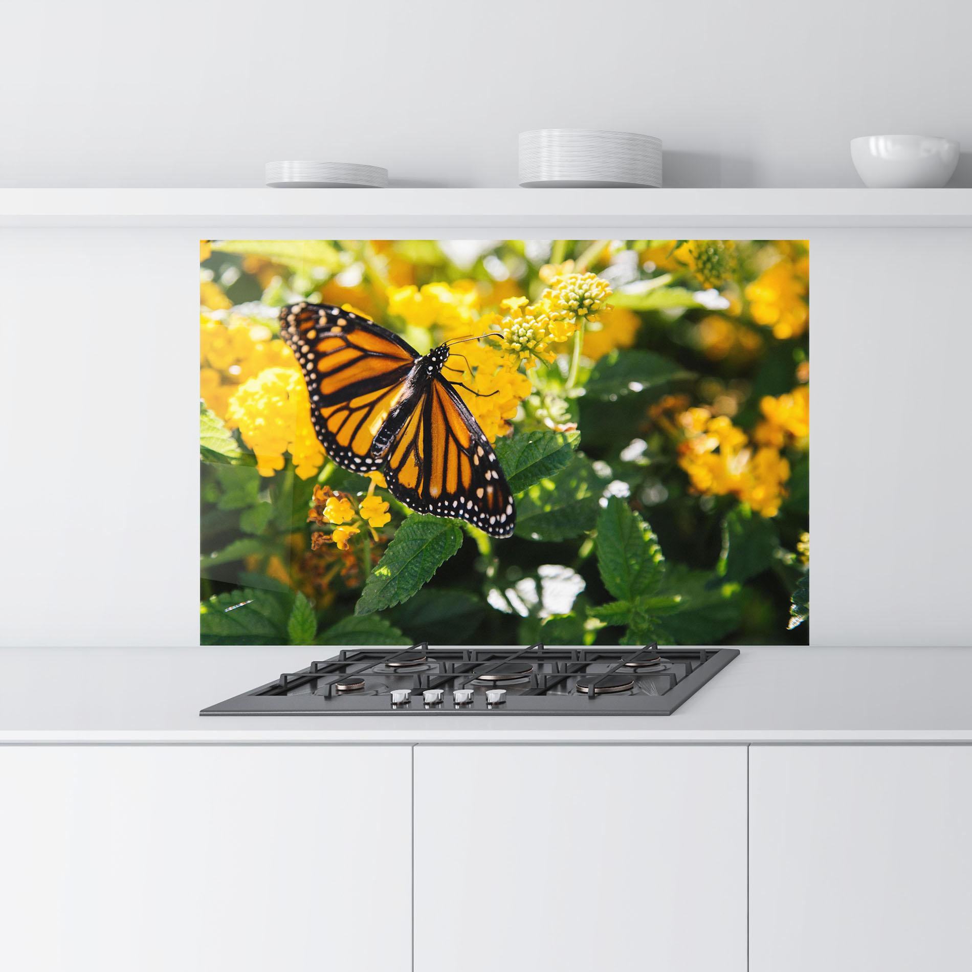 Panel Szklany do Kuchni Orange Spring Butterfly mockup 9