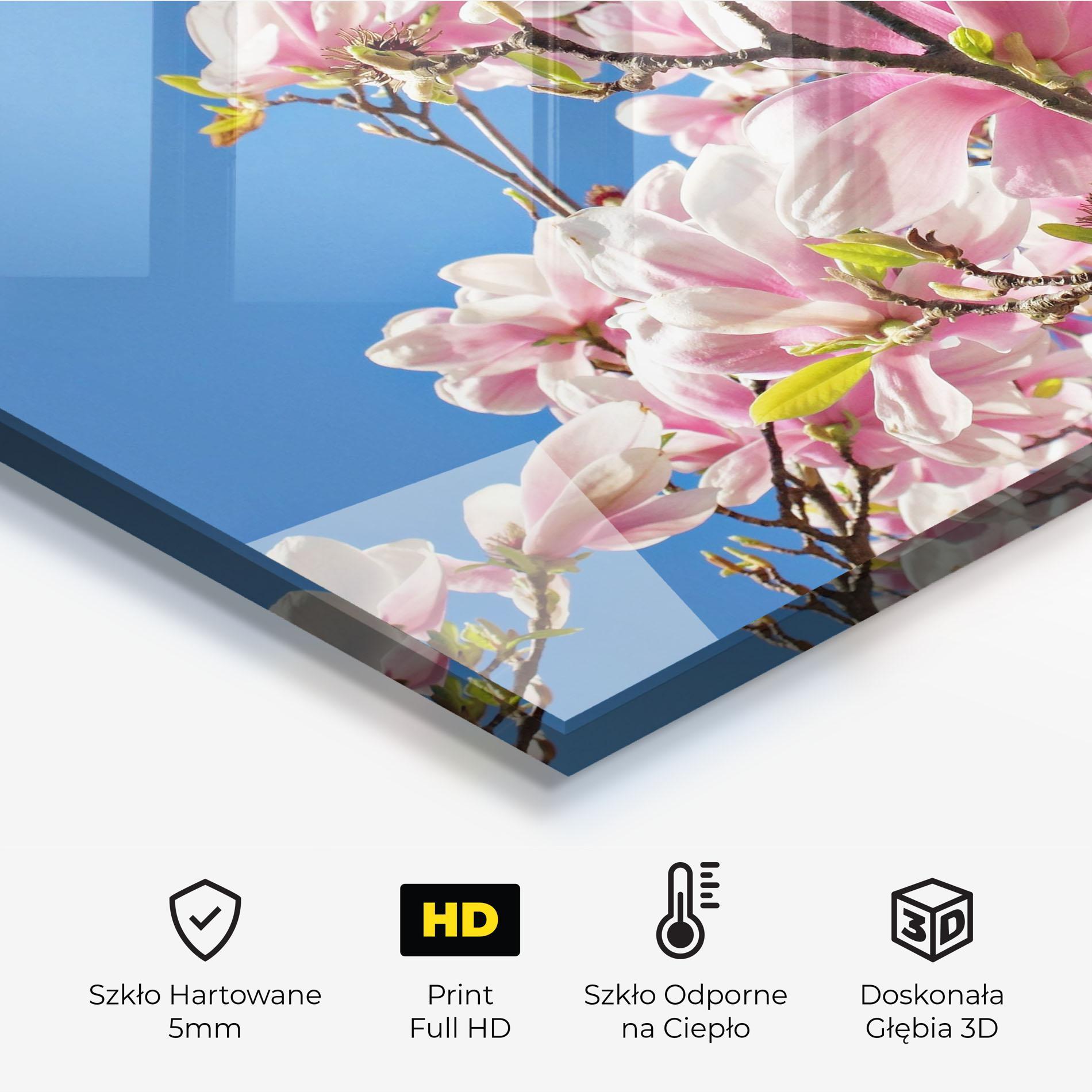 Panel Szklany do Kuchni Beautiful Pink Chinese Tree mockup 2