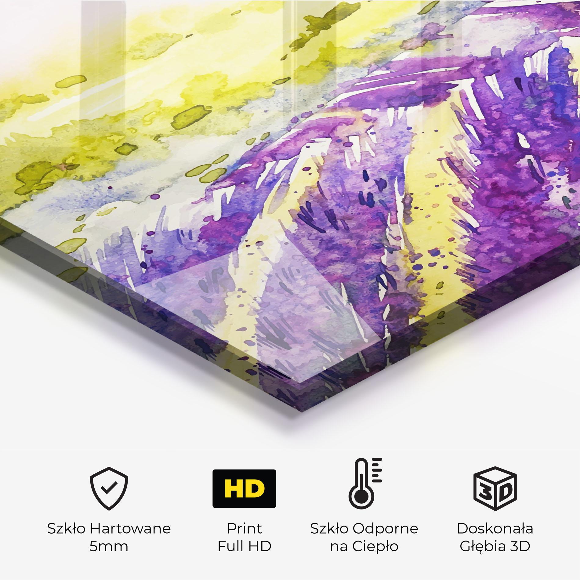 Panel Szklany do Kuchni Purple Spring Field mockup 2