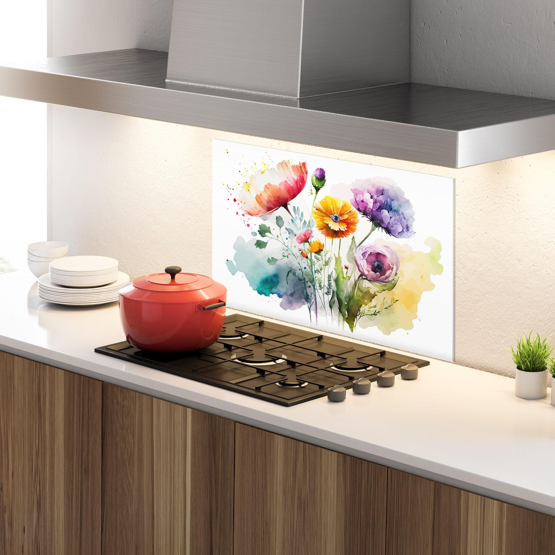 Panel Szklany do Kuchni Beautiful Spring Flowers mockup 4