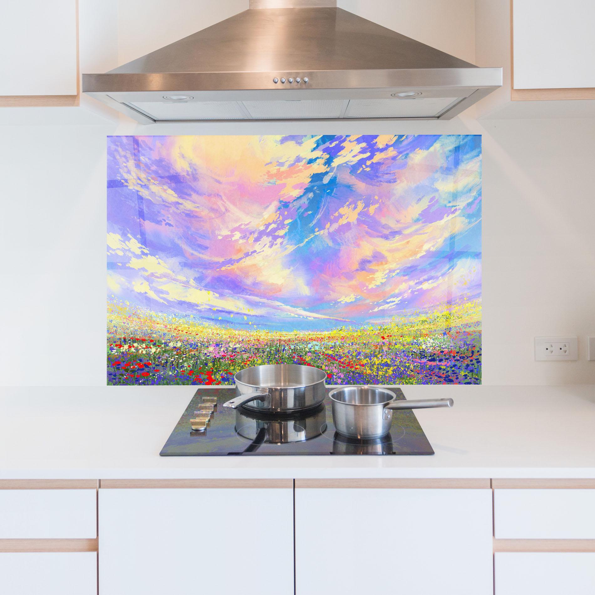 Panel Szklany do Kuchni Spring Field mockup 5