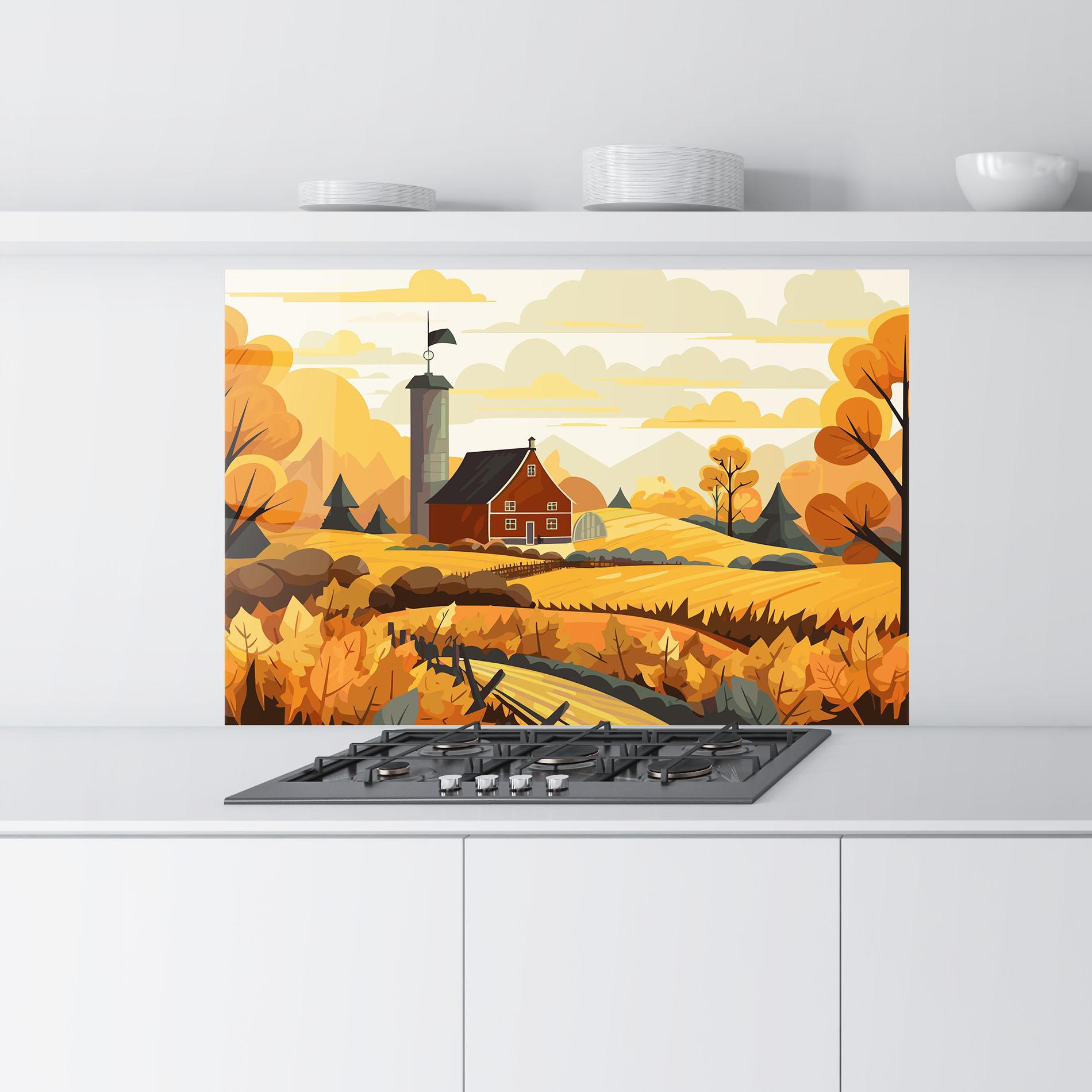 Panel Szklany do Kuchni Countryside House mockup 9