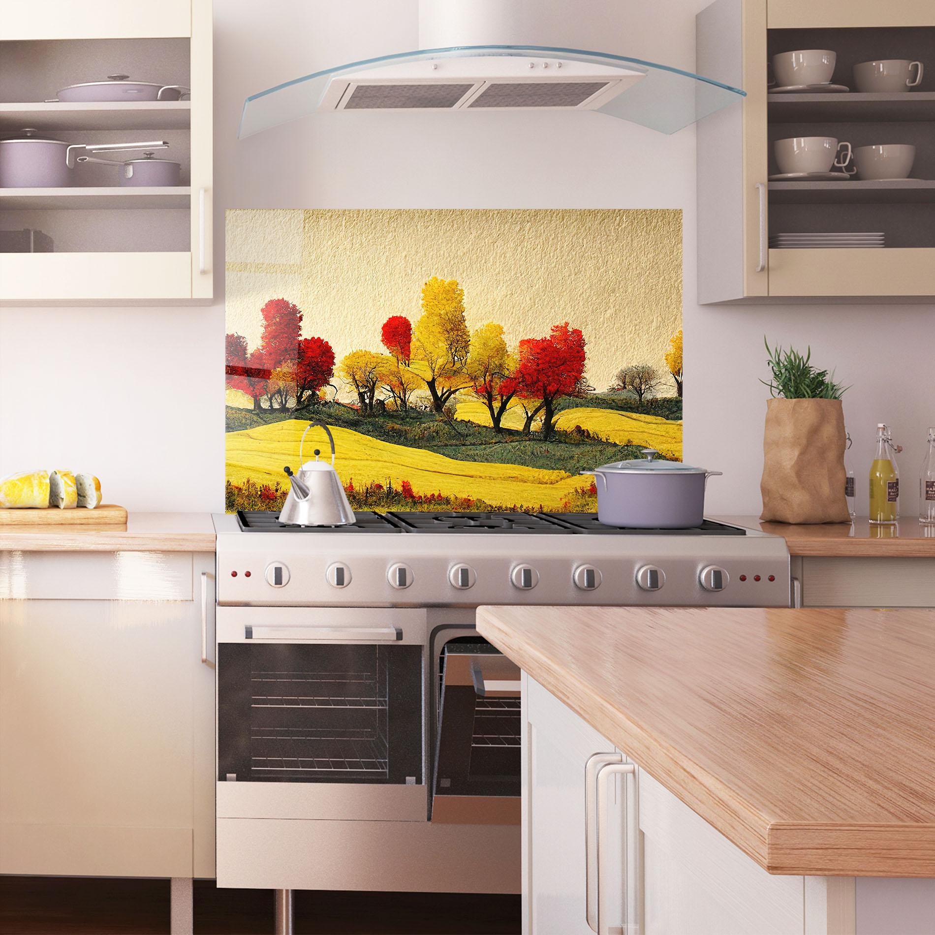 Panel Szklany do Kuchni Autumn Paper Style mockup 1