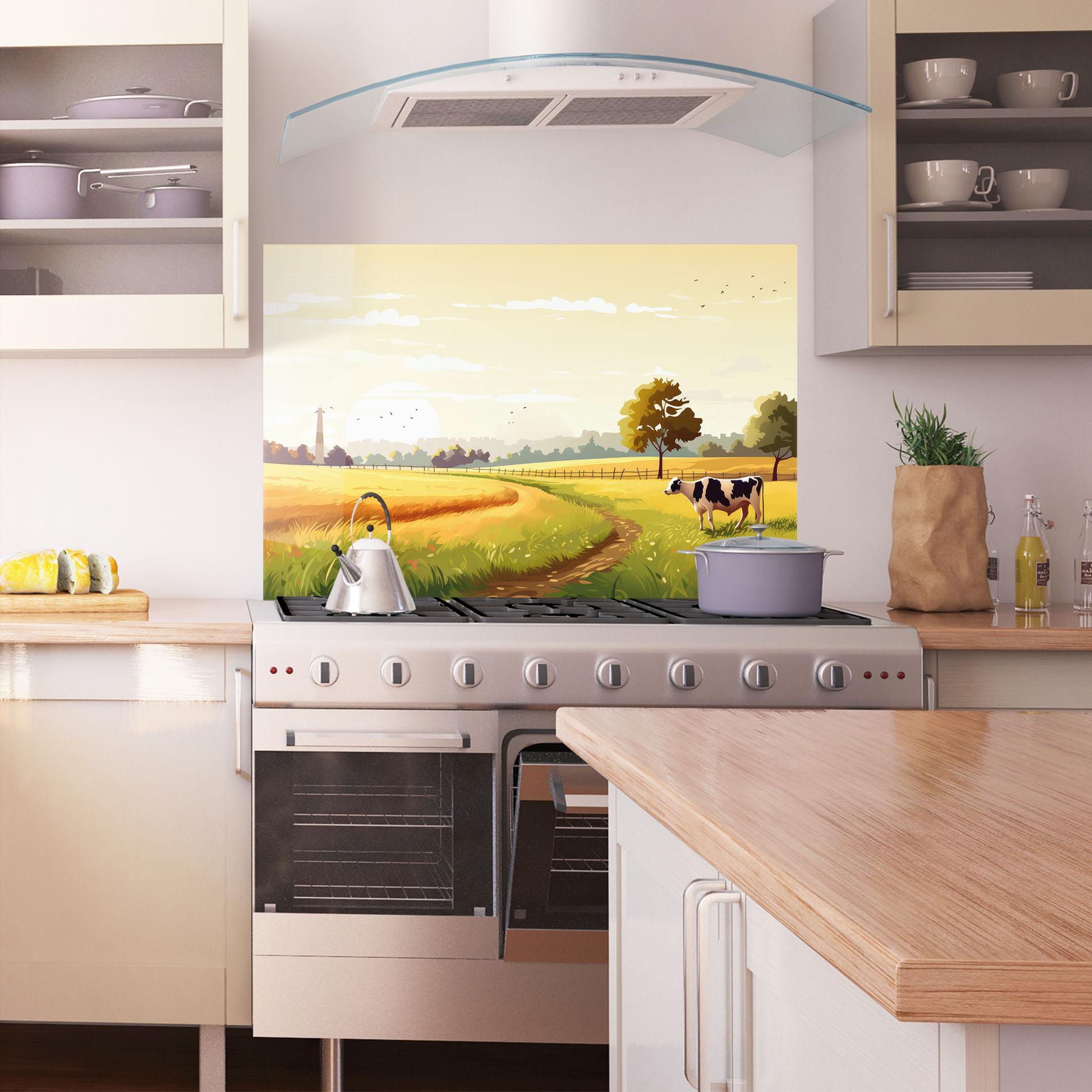 Panel Szklany do Kuchni Grazing Farm mockup 1