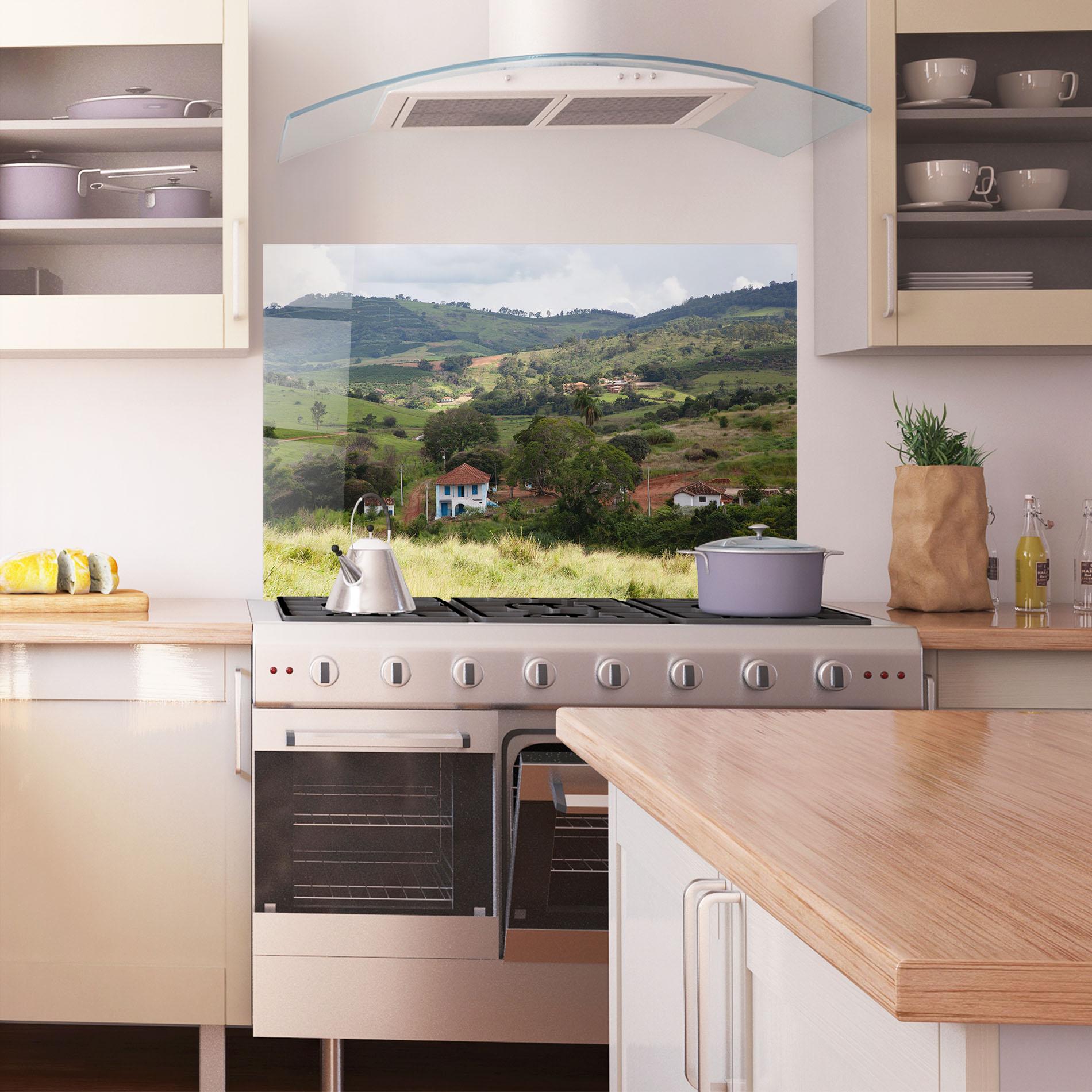 Panel Szklany do Kuchni Green Countryside mockup 1