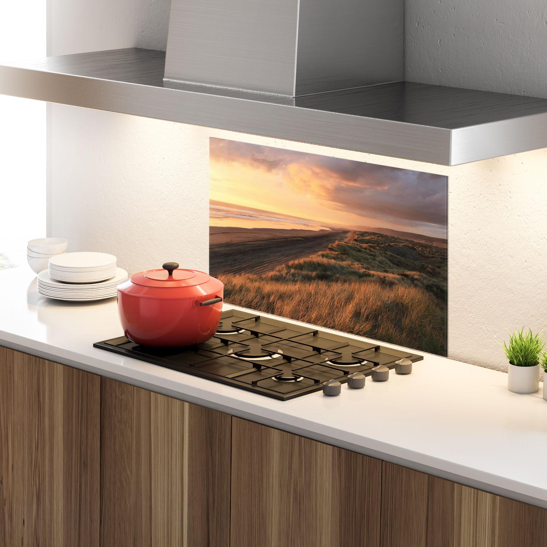 Panel Szklany do Kuchni Beach Land mockup 4