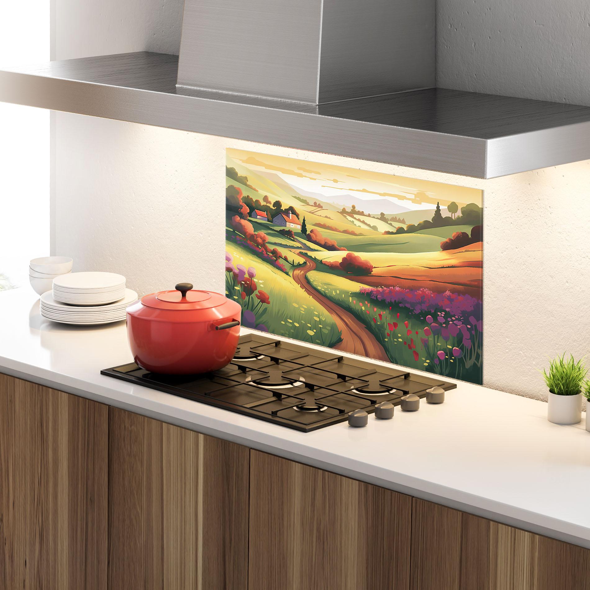 Panel Szklany do Kuchni Countryside Charm mockup 4