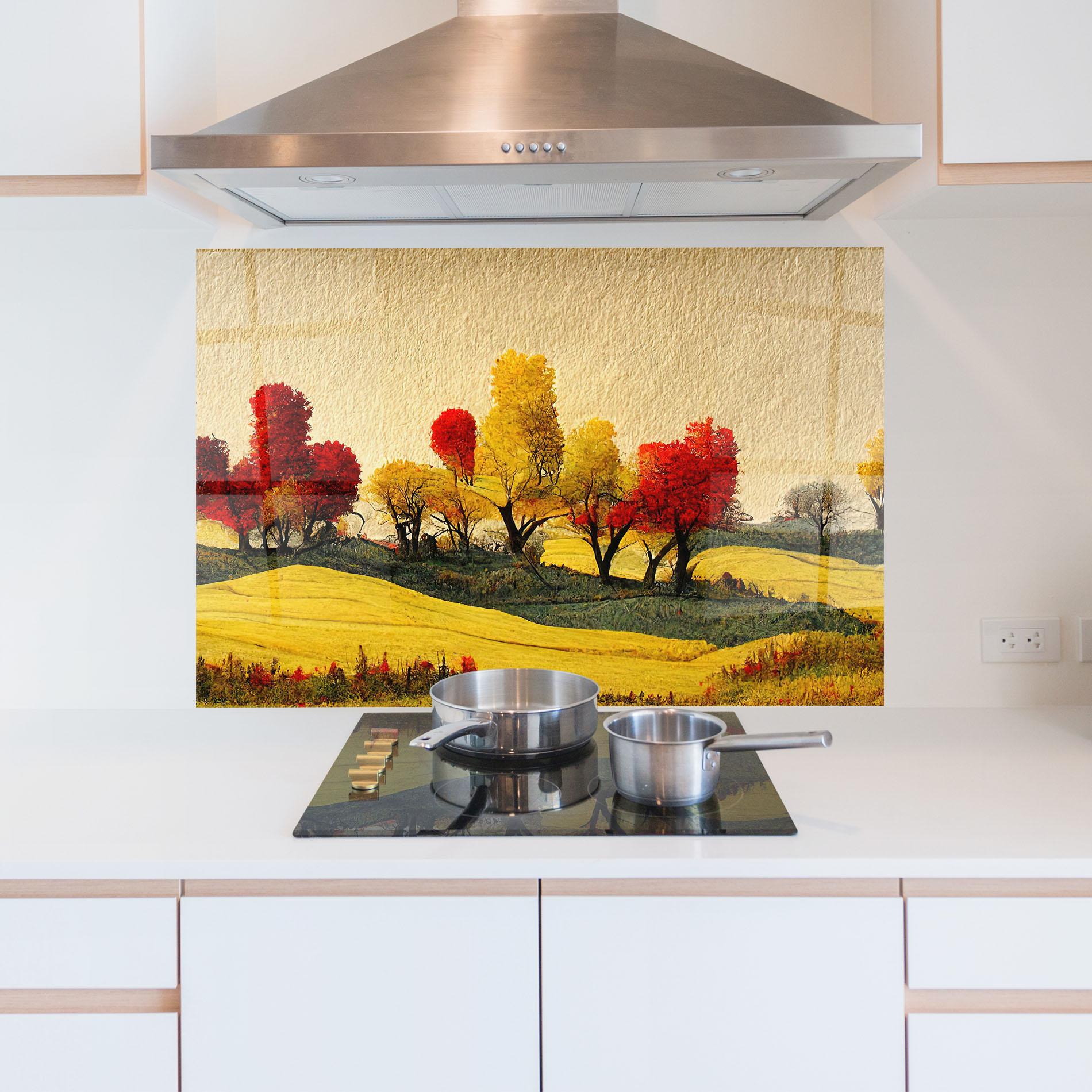 Panel Szklany do Kuchni Autumn Paper Style mockup 5