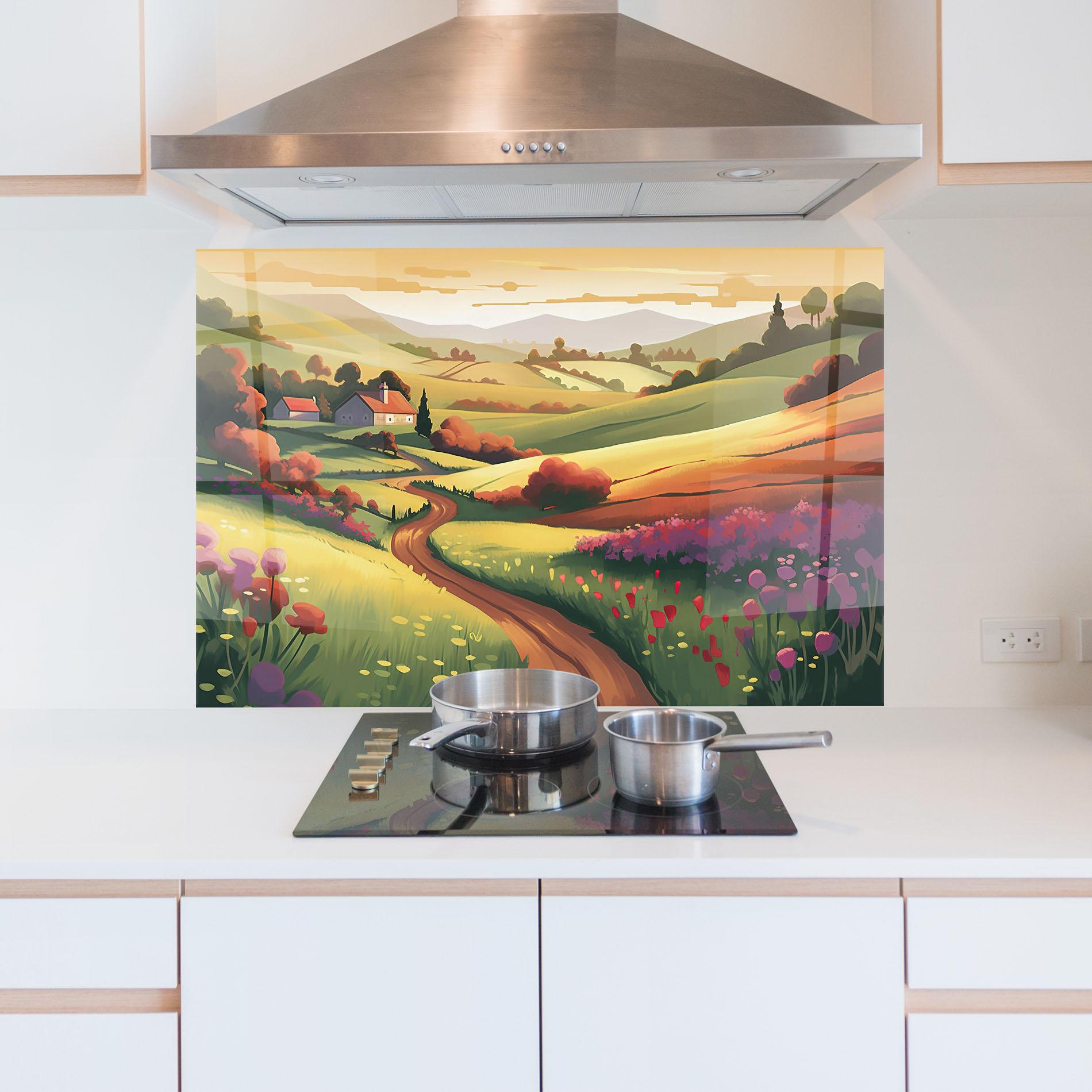 Panel Szklany do Kuchni Countryside Charm mockup 5