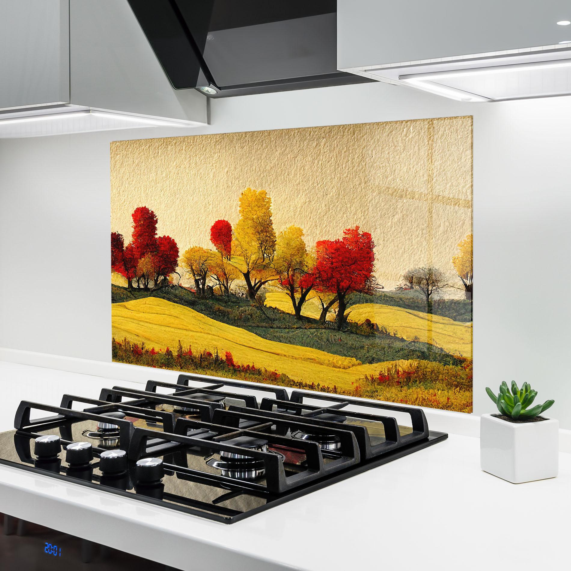 Panel Szklany do Kuchni Autumn Paper Style mockup 6