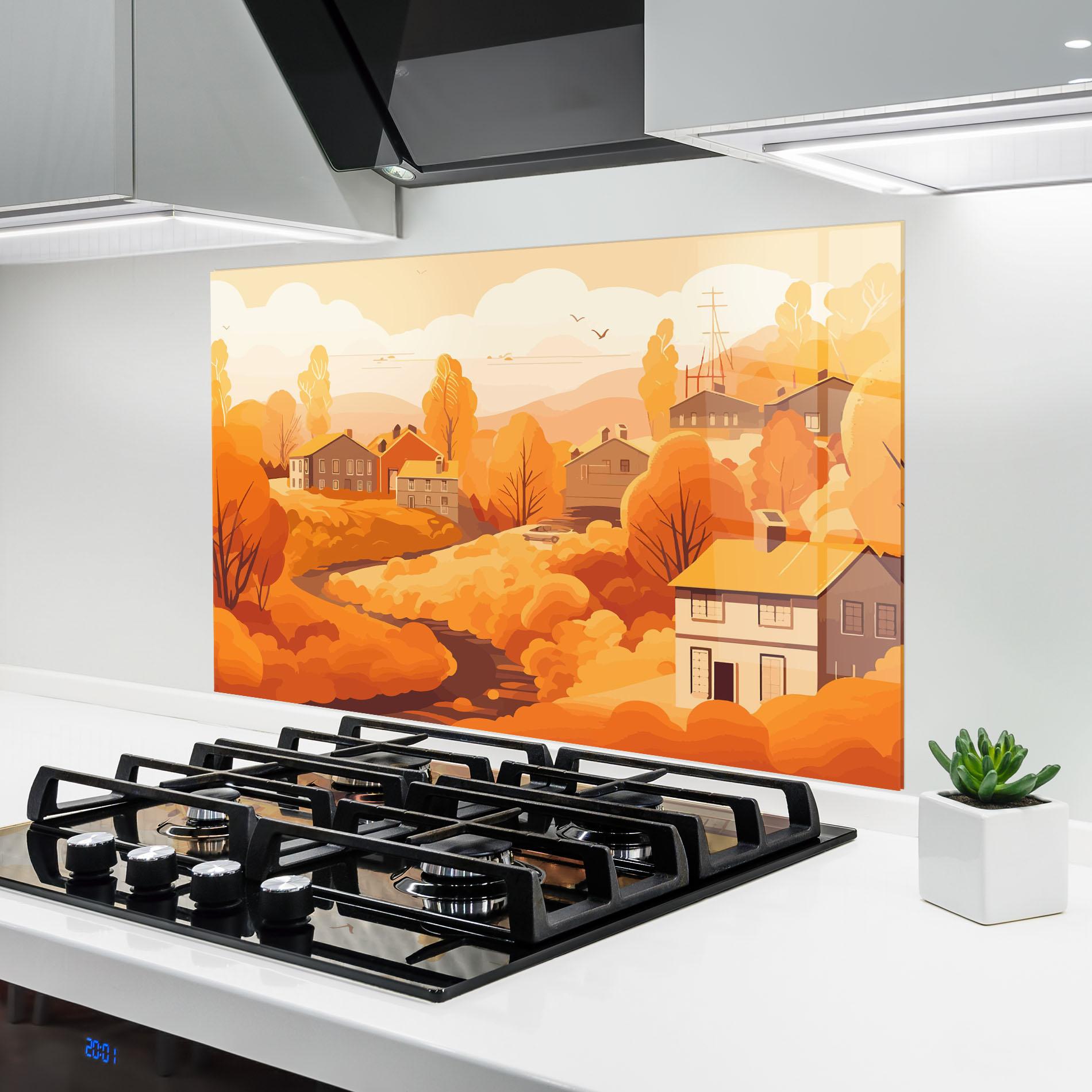 Panel Szklany do Kuchni Countryside Autumn mockup 6