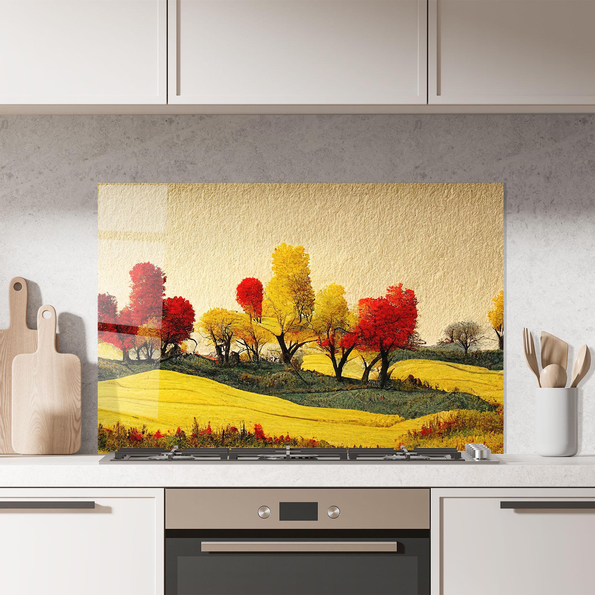 Panel Szklany do Kuchni Autumn Paper Style mockup 7