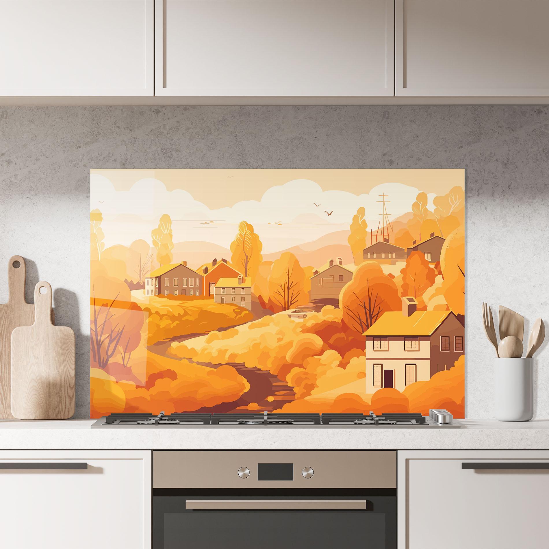 Panel Szklany do Kuchni Countryside Autumn mockup 7