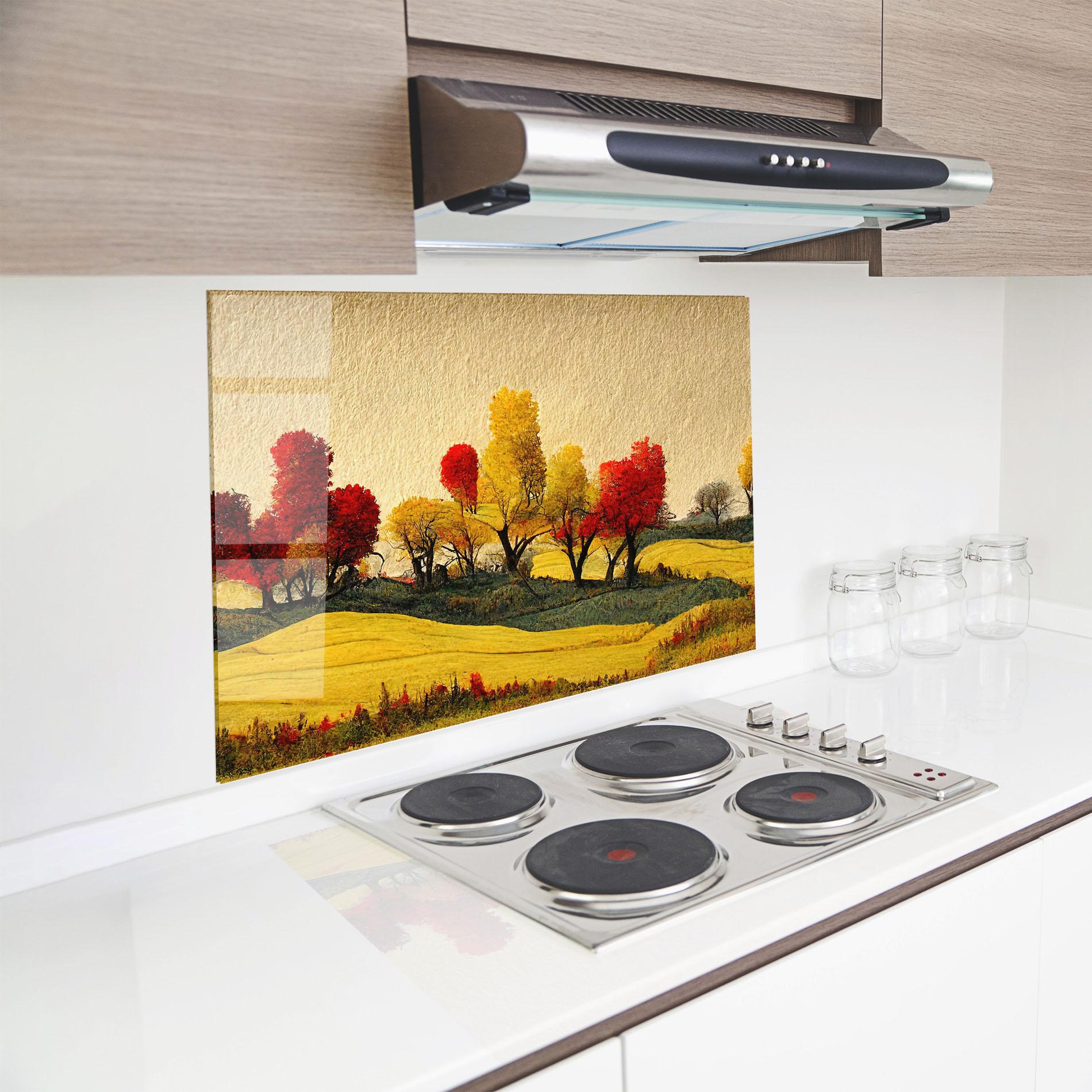 Panel Szklany do Kuchni Autumn Paper Style mockup 8