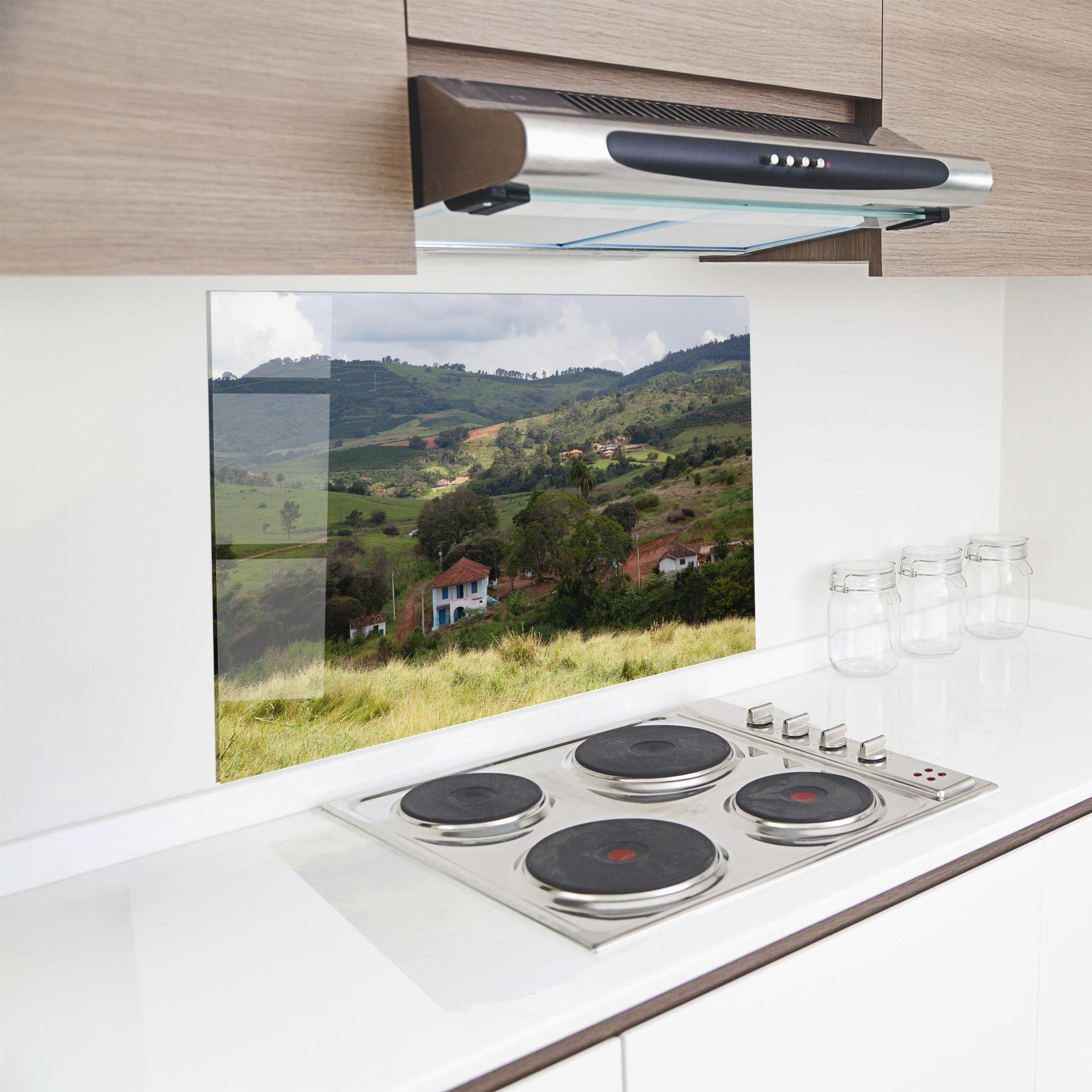 Panel Szklany do Kuchni Green Countryside mockup 8