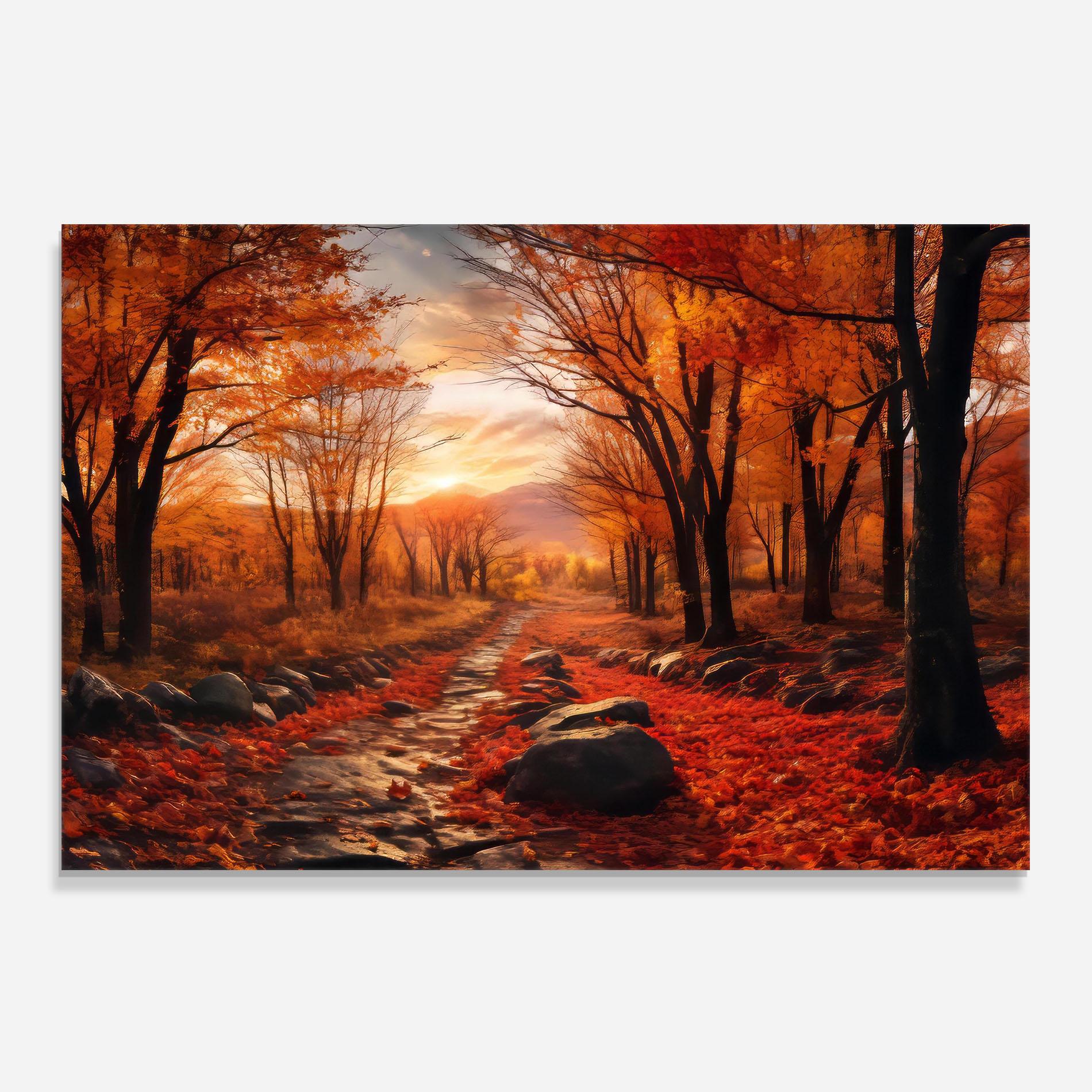 Panel Szklany do Kuchni Autumn Path mockup 0