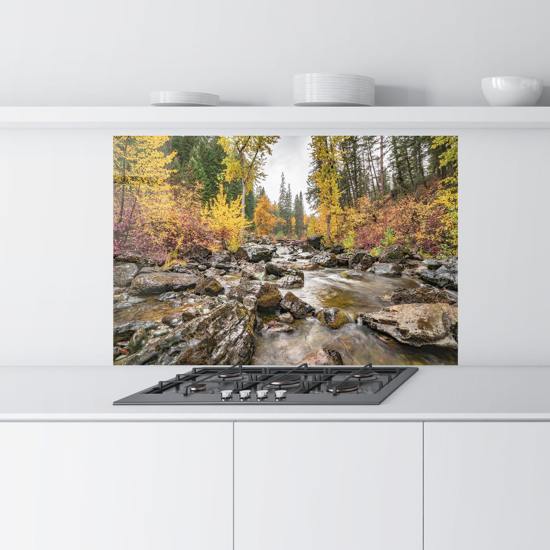 Panel Szklany do Kuchni Autumn Stream mockup 9