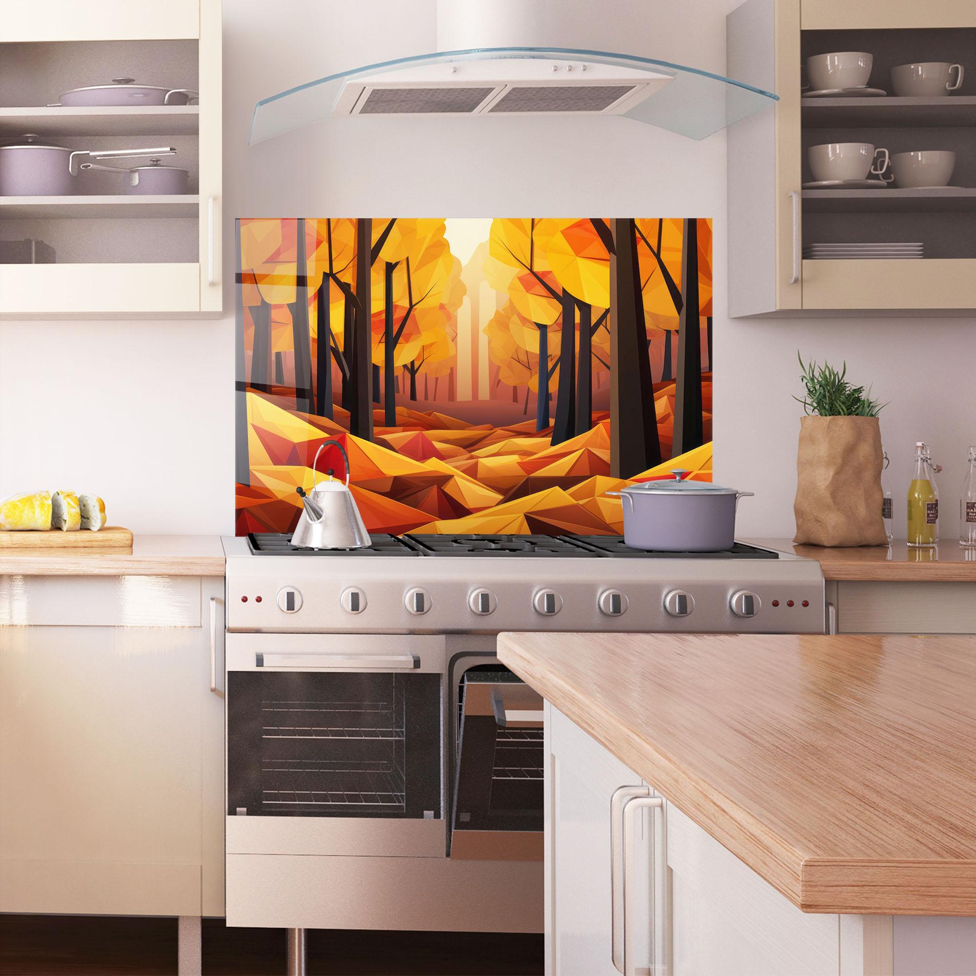 Panel Szklany do Kuchni Autumn Shapes mockup 1
