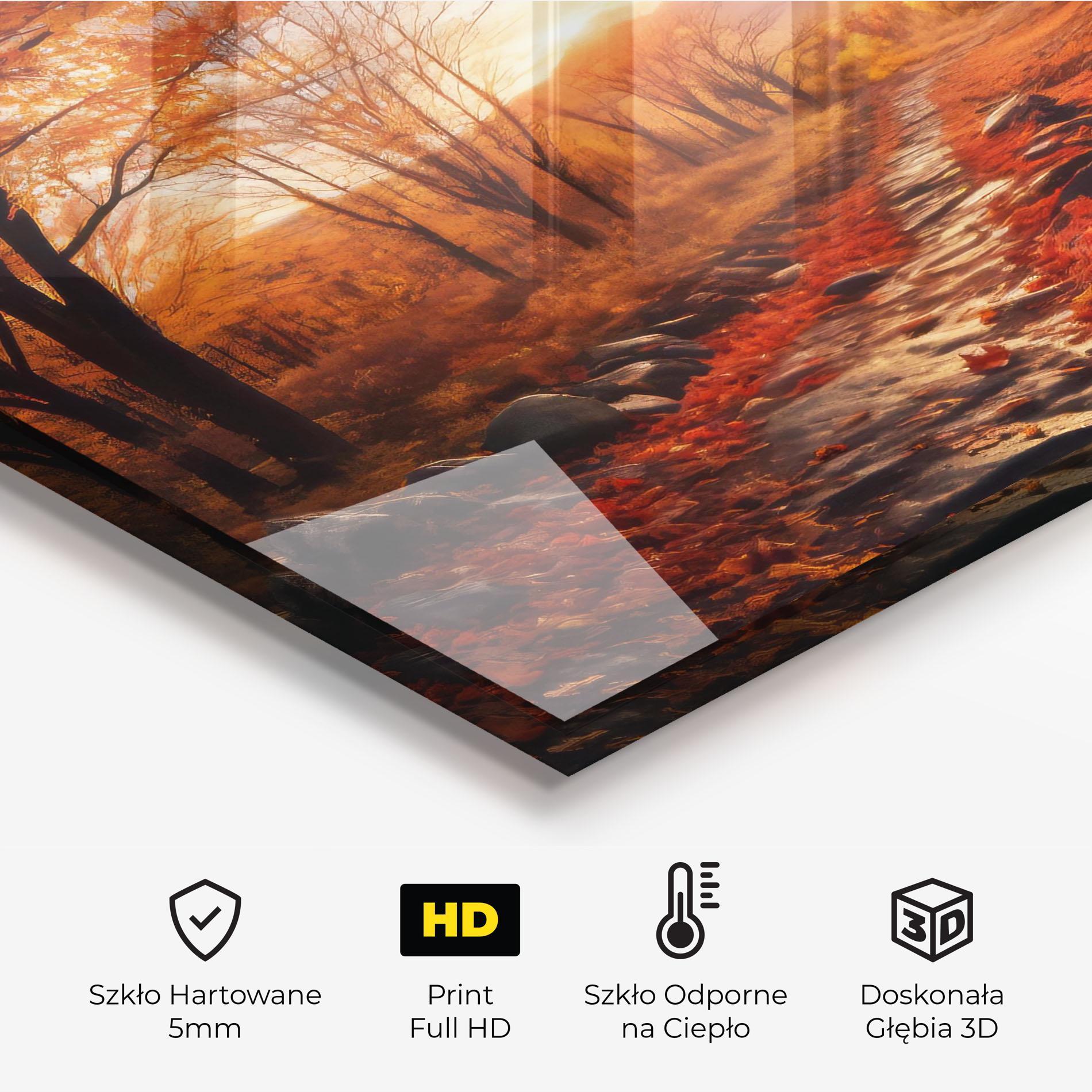 Panel Szklany do Kuchni Autumn Path mockup 2