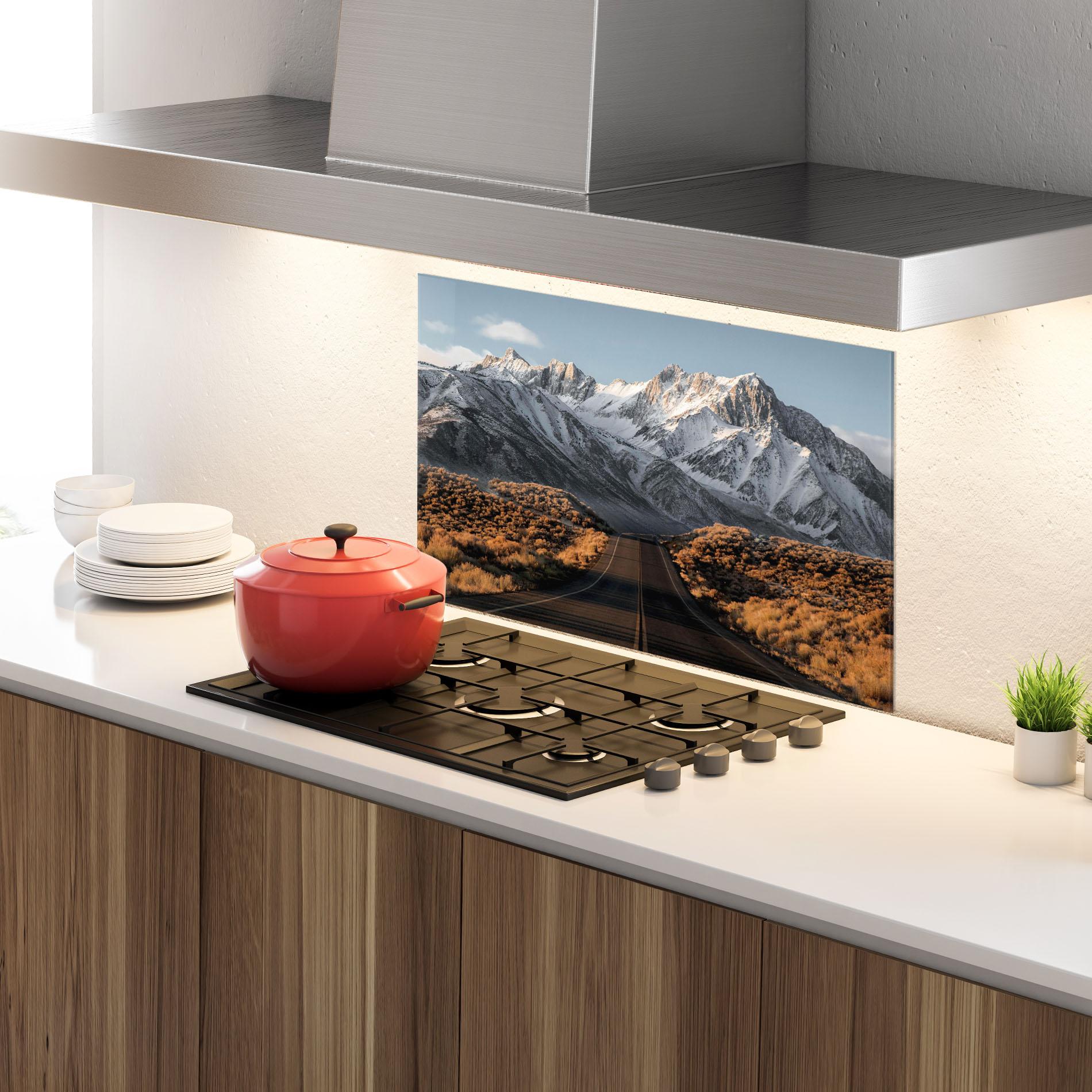Panel Szklany do Kuchni Autumn Mountain View mockup 4
