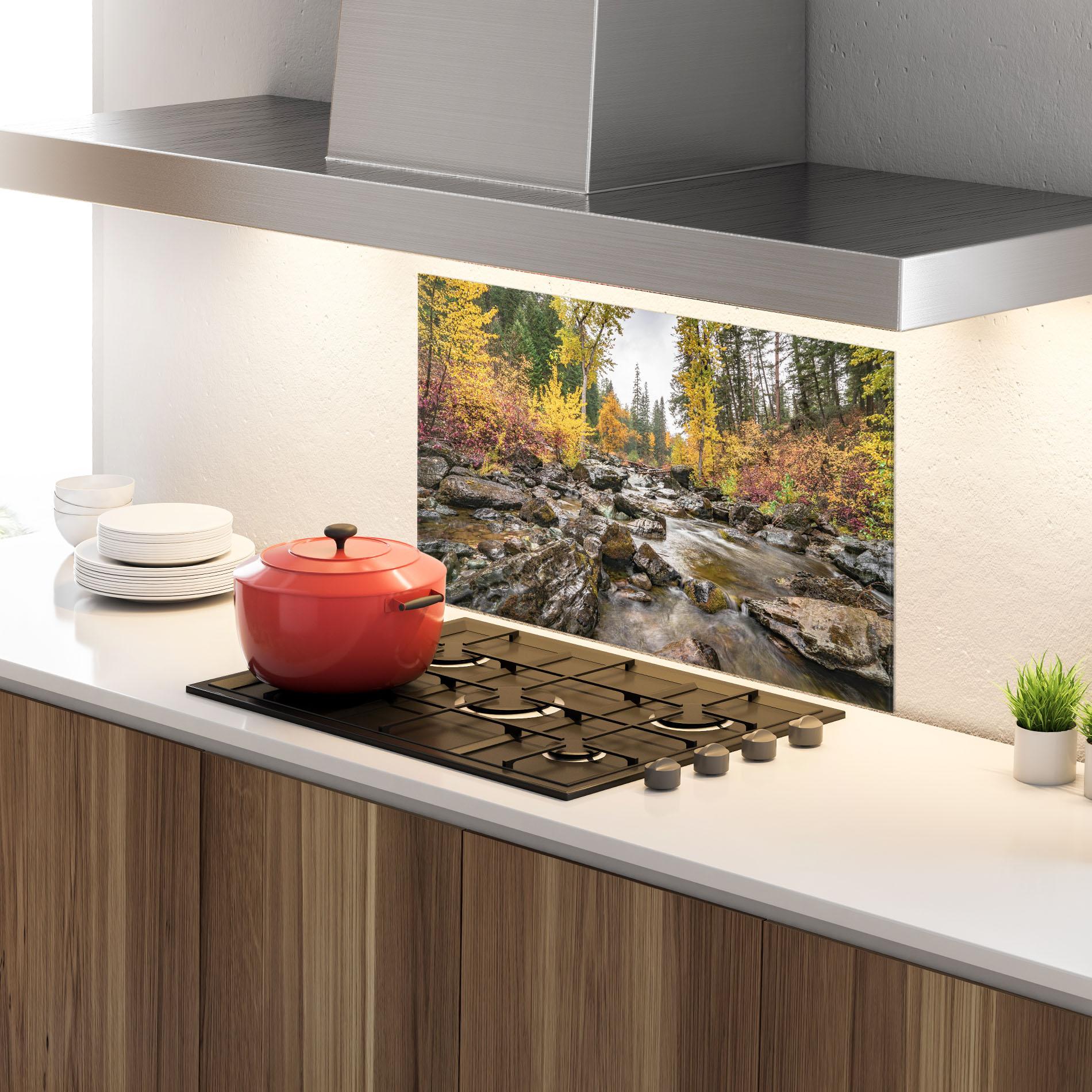 Panel Szklany do Kuchni Autumn Stream mockup 4