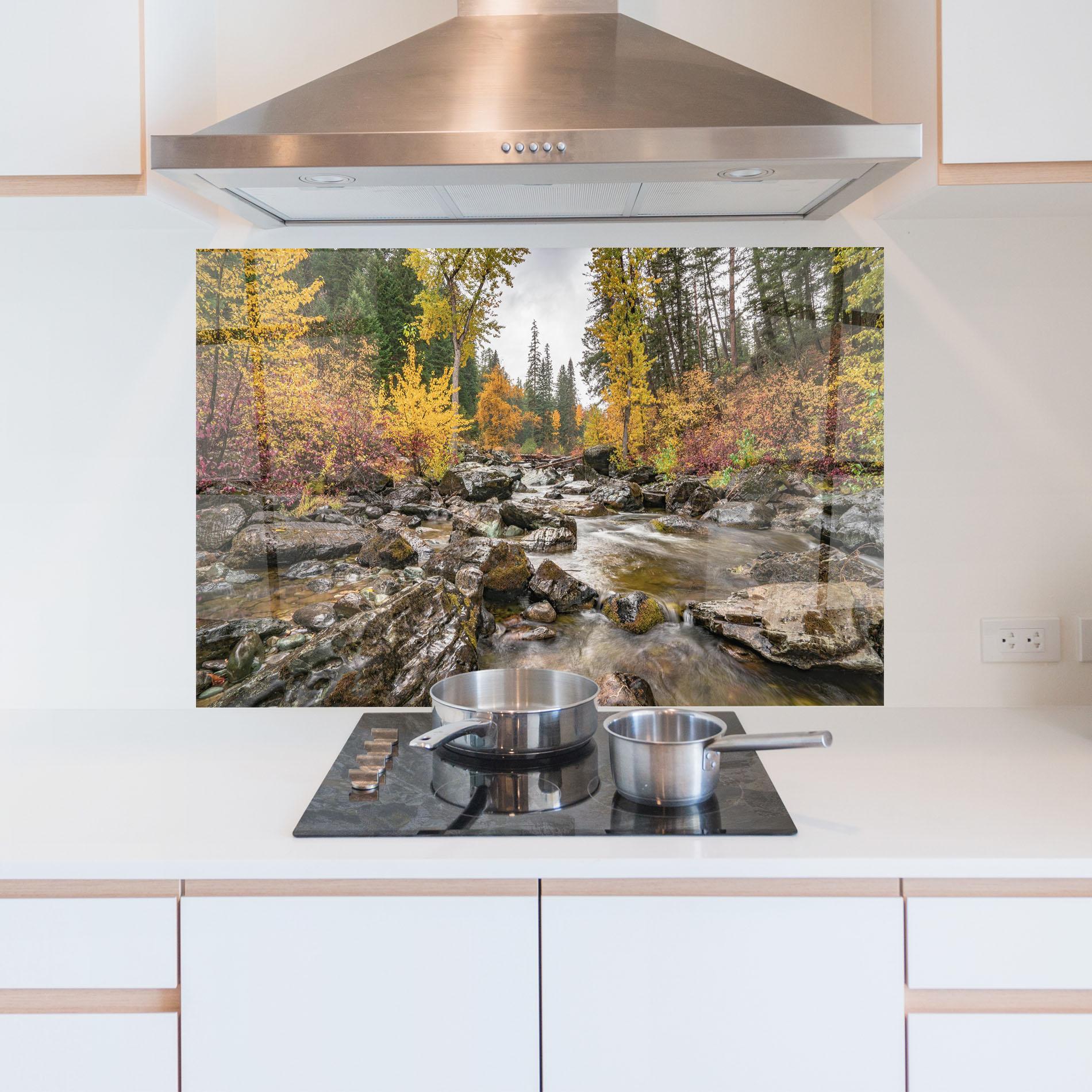 Panel Szklany do Kuchni Autumn Stream mockup 5