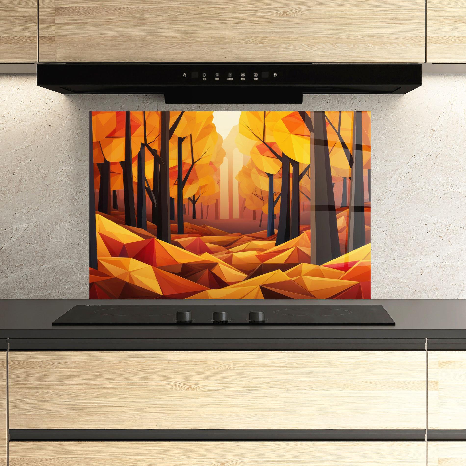 Panel Szklany do Kuchni Autumn Shapes mockup 3