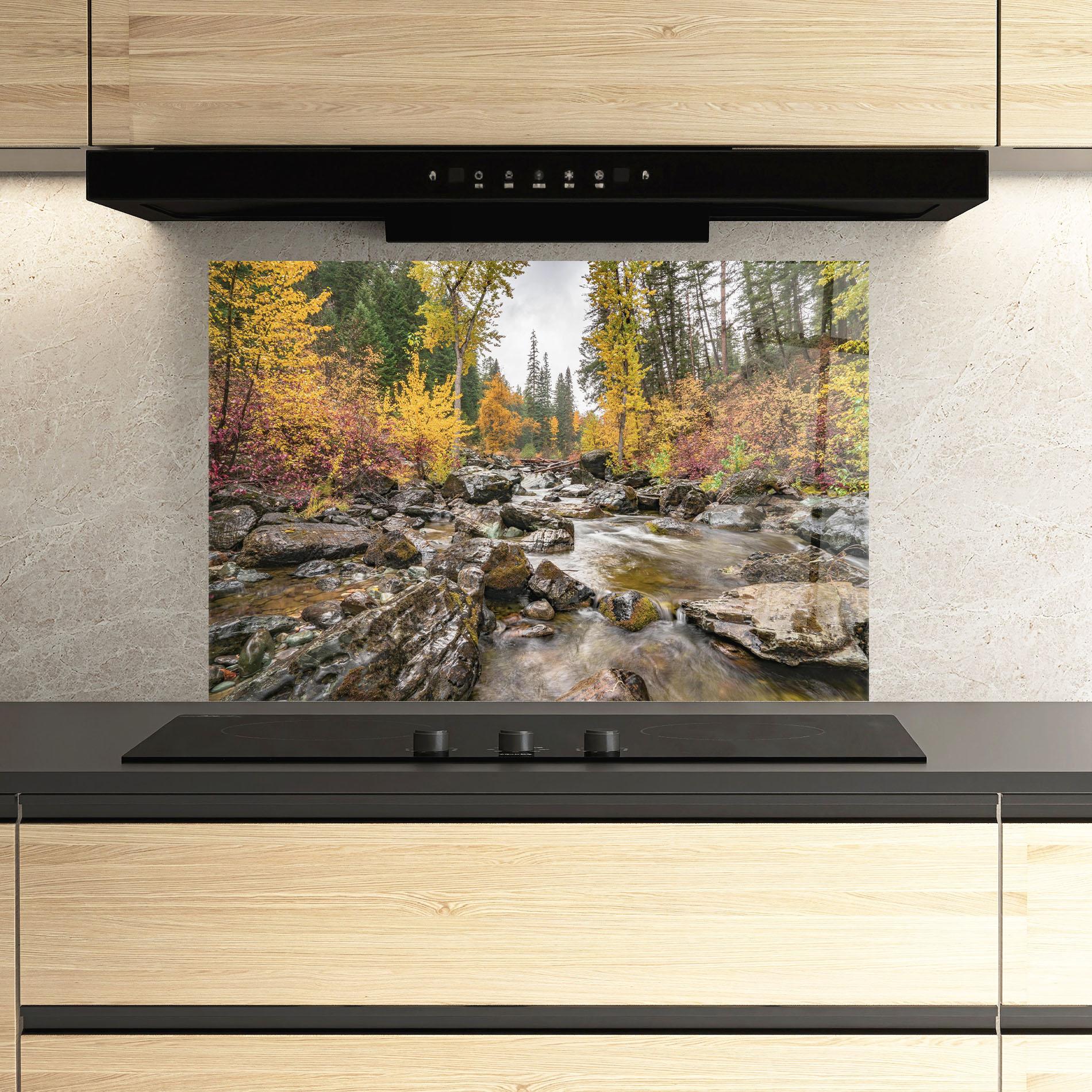 Panel Szklany do Kuchni Autumn Stream mockup 3
