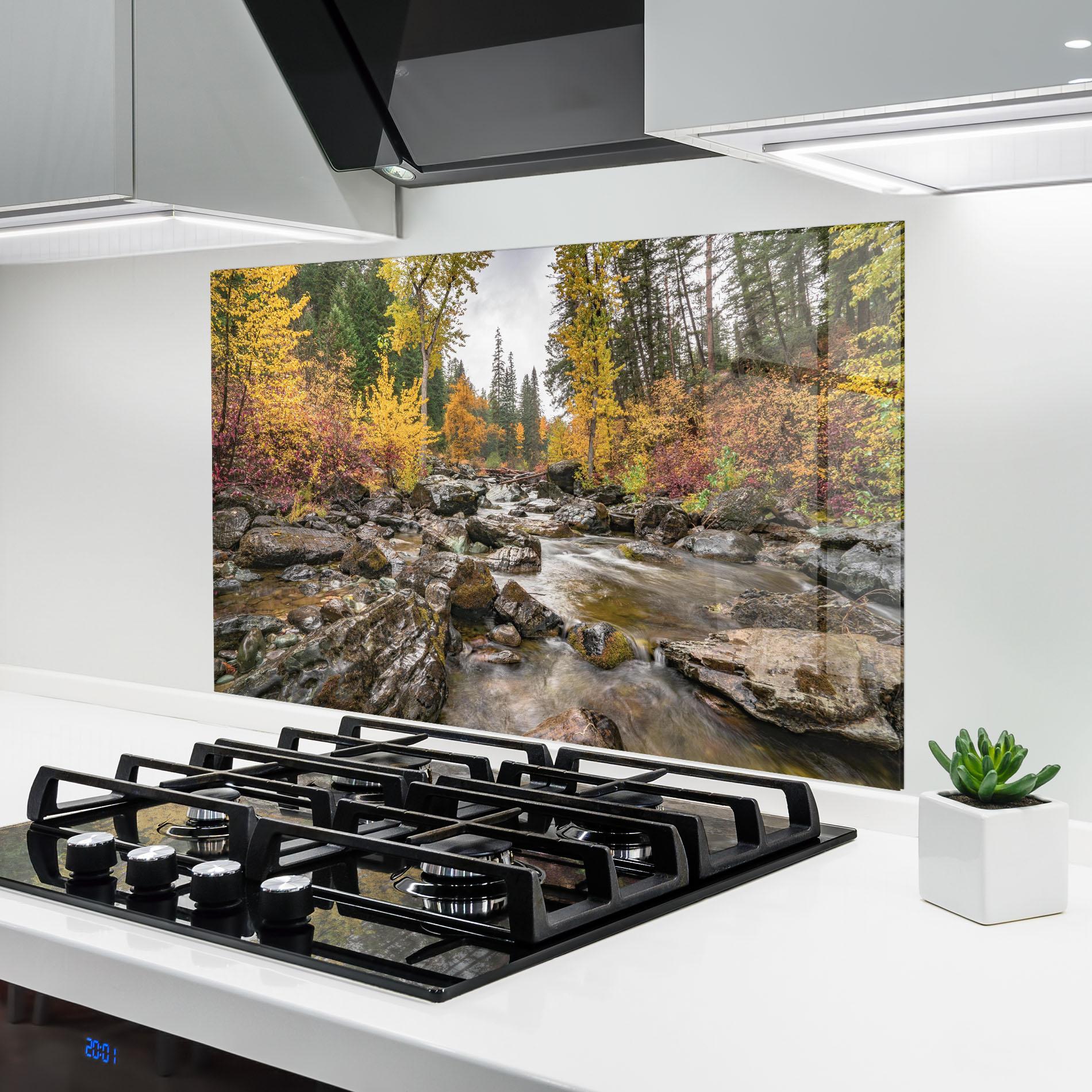 Panel Szklany do Kuchni Autumn Stream mockup 6