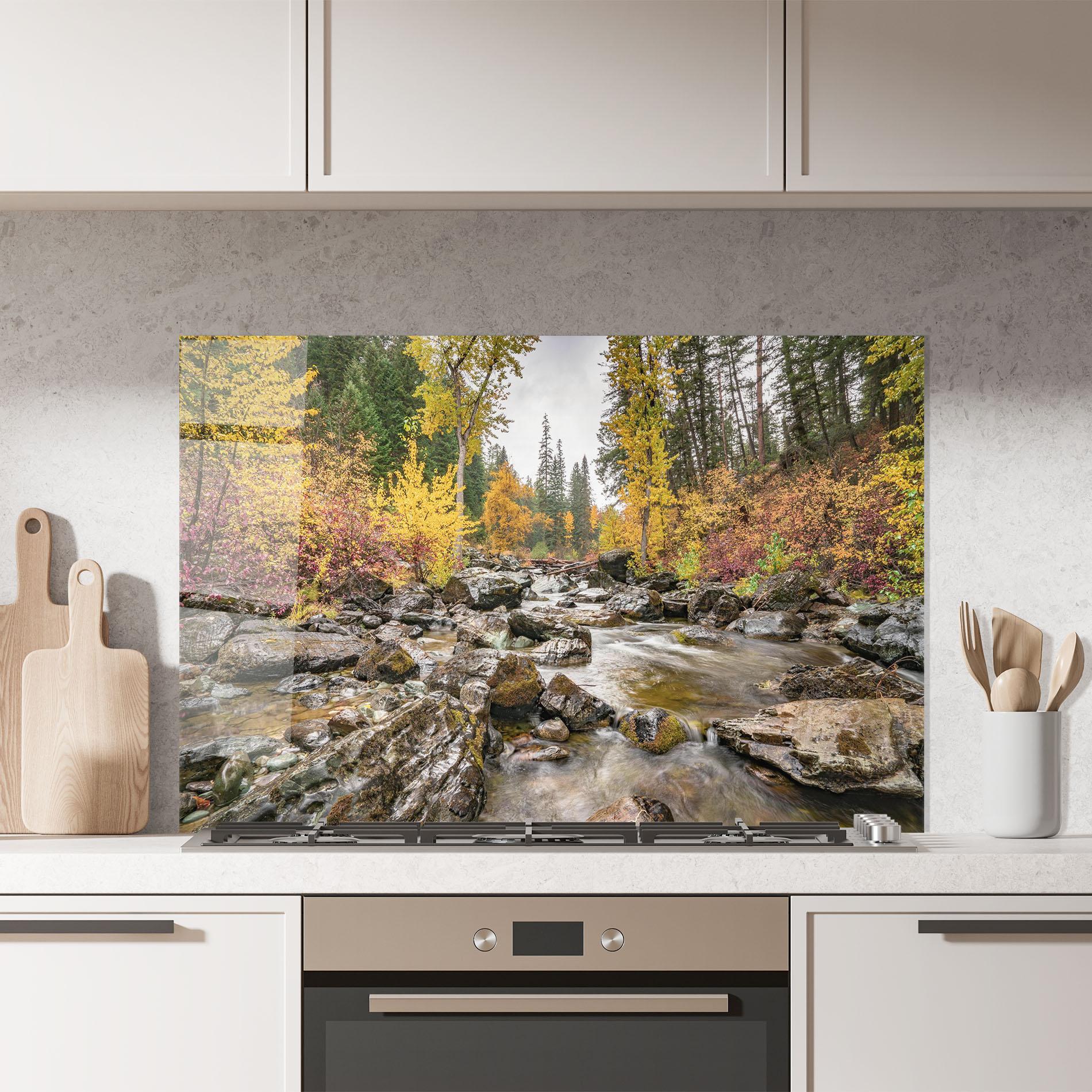 Panel Szklany do Kuchni Autumn Stream mockup 7