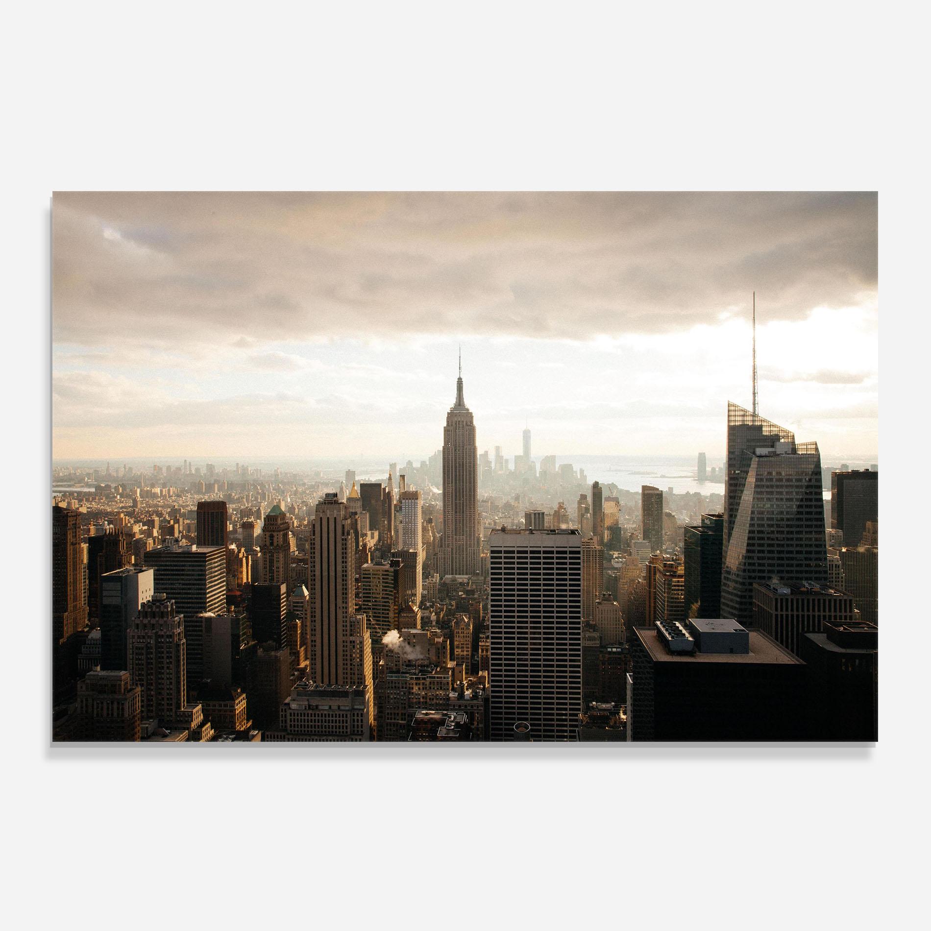 Panel Szklany do Kuchni Grey Cloud Buildings mockup 0