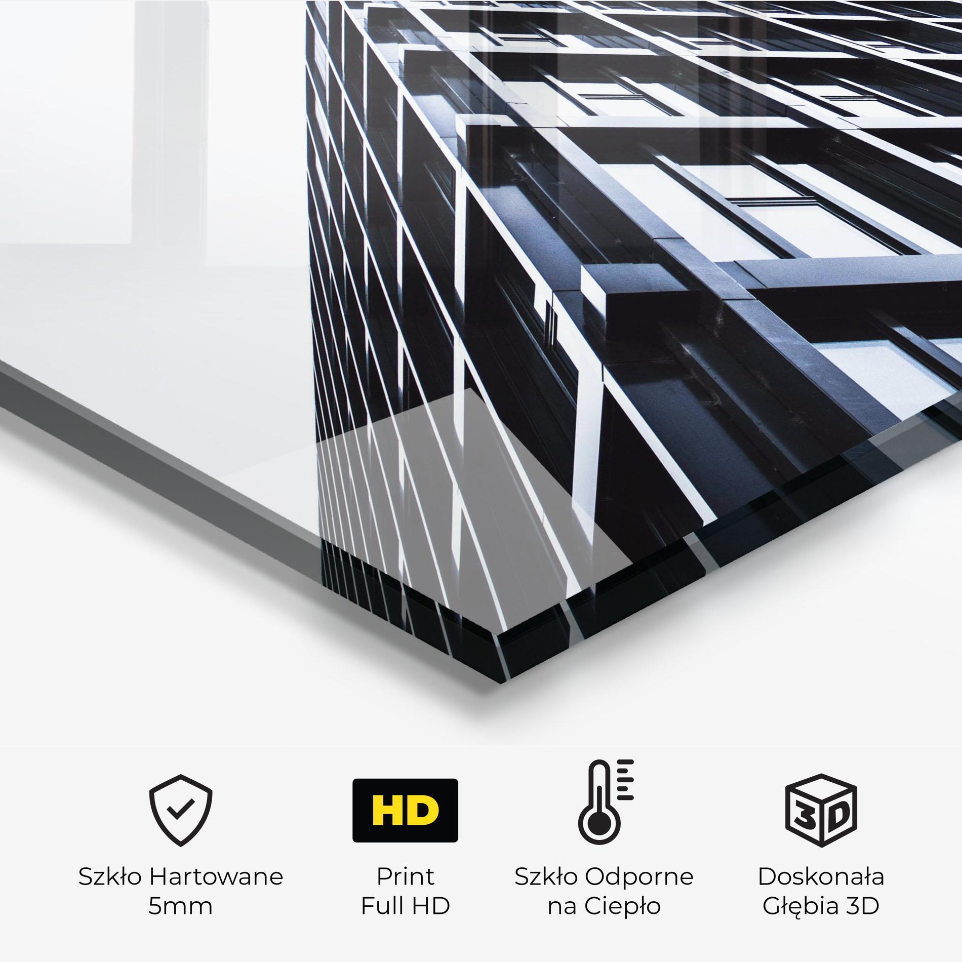 Panel Szklany do Kuchni Big Black Building mockup 2
