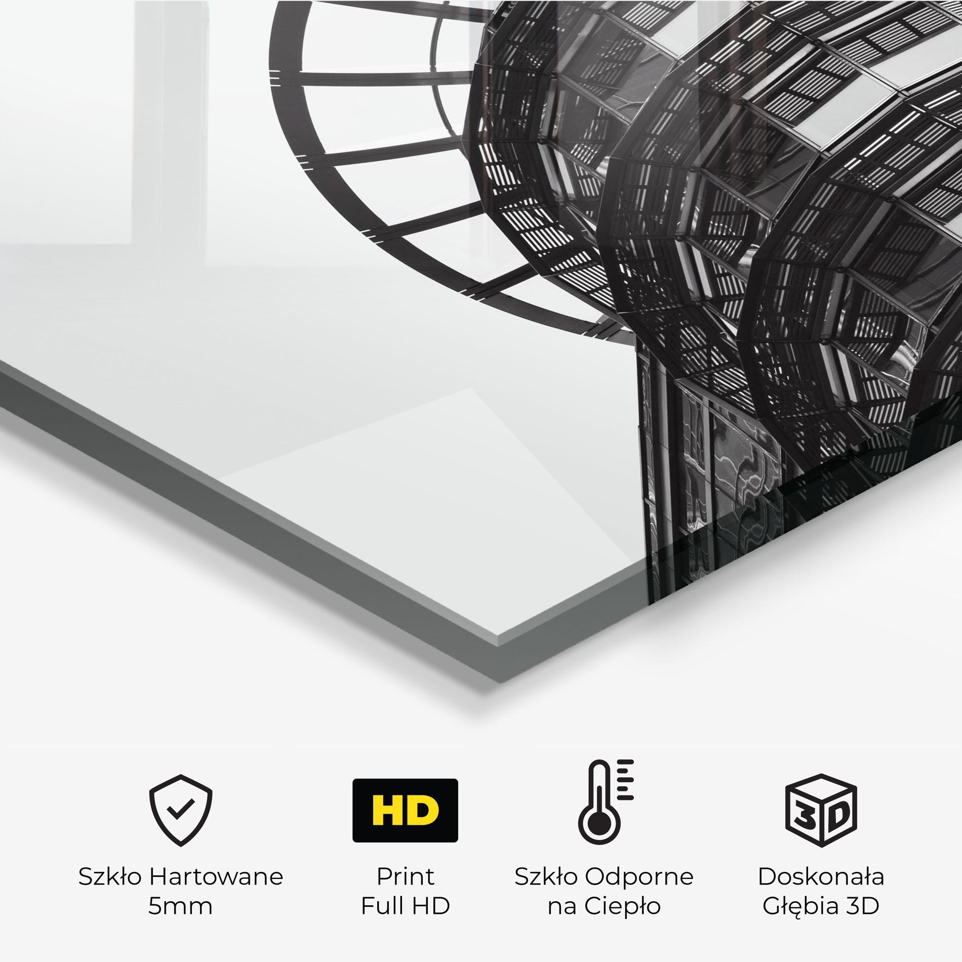 Panel Szklany do Kuchni Circle Grey Tower mockup 2