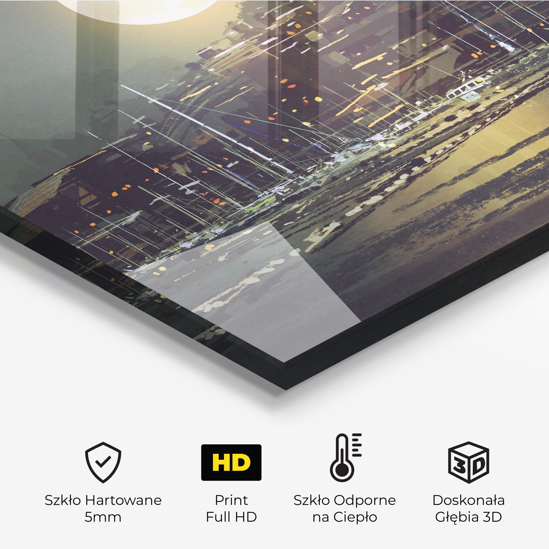 Panel Szklany do Kuchni City Port mockup 2