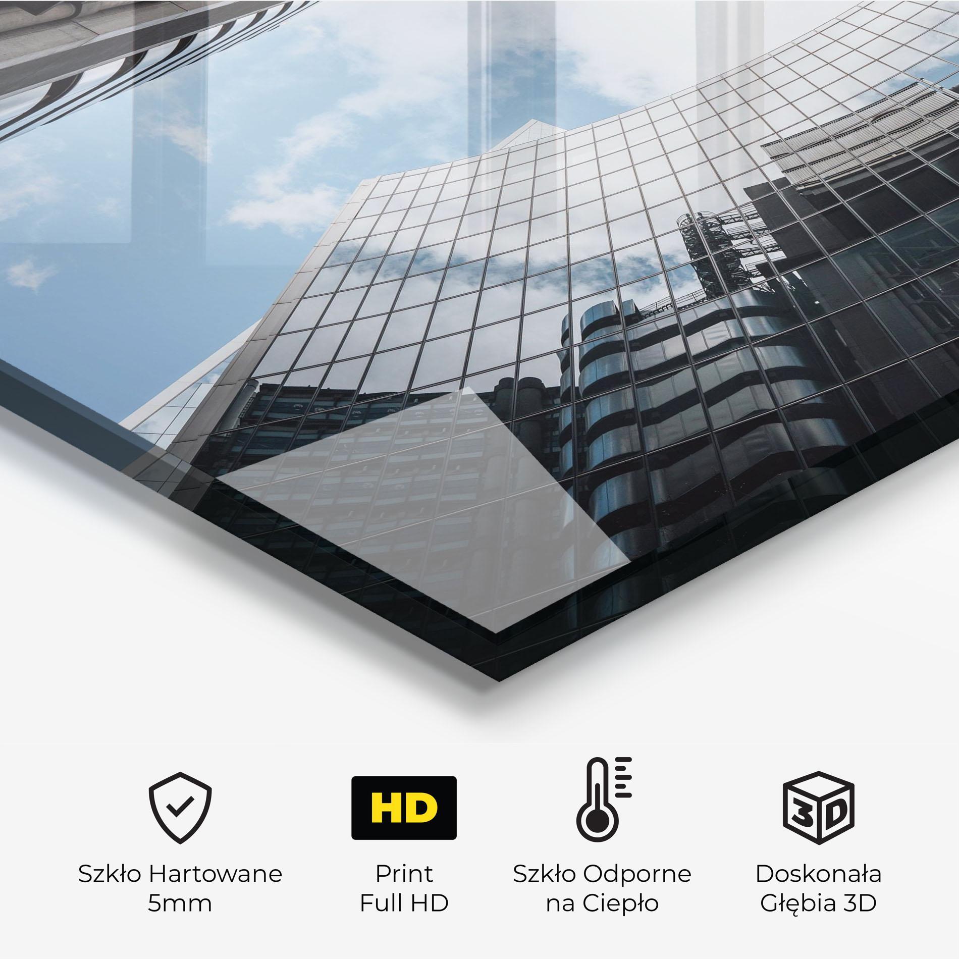 Panel Szklany do Kuchni Cloud Big Building mockup 2