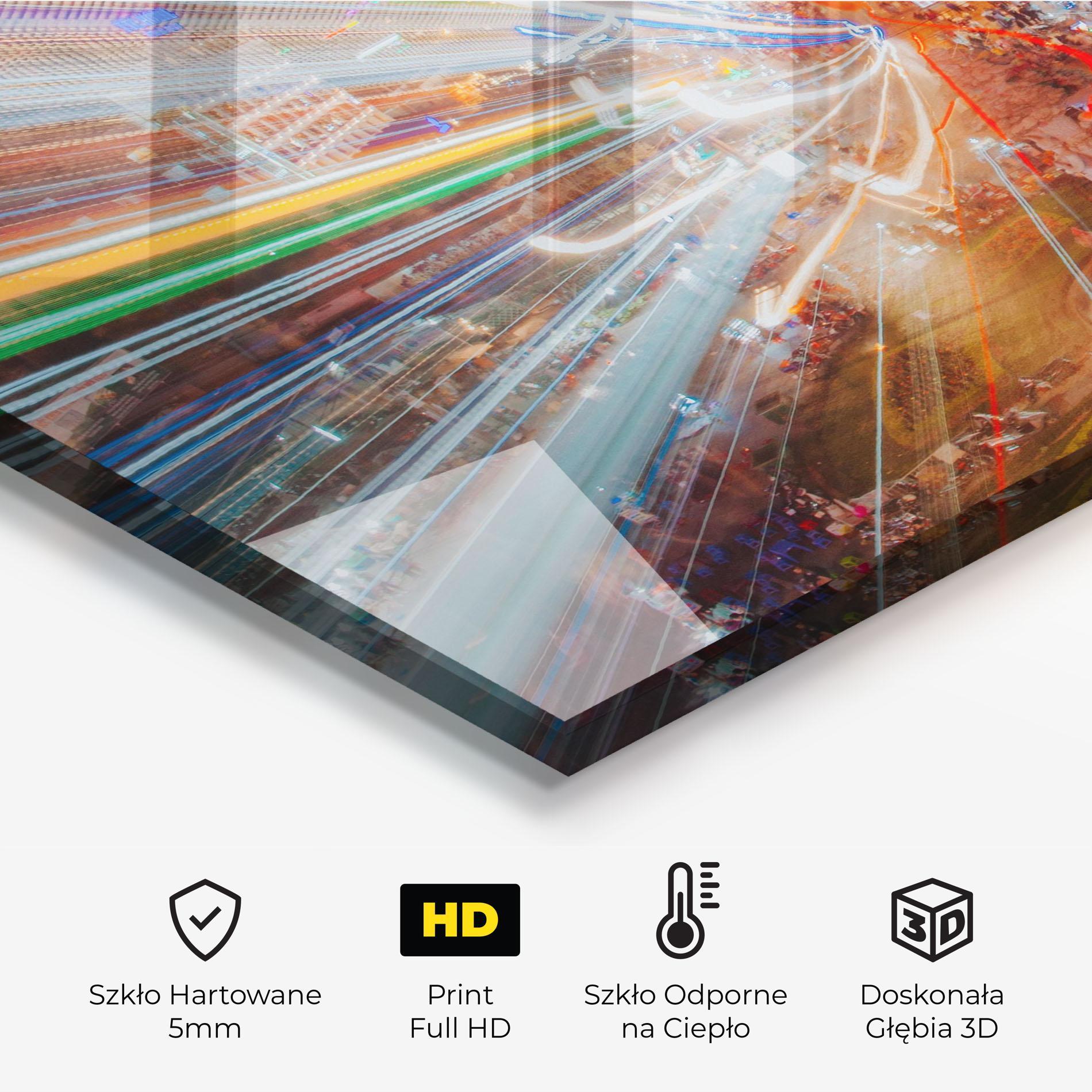 Panel Szklany do Kuchni Colorful Light City mockup 2