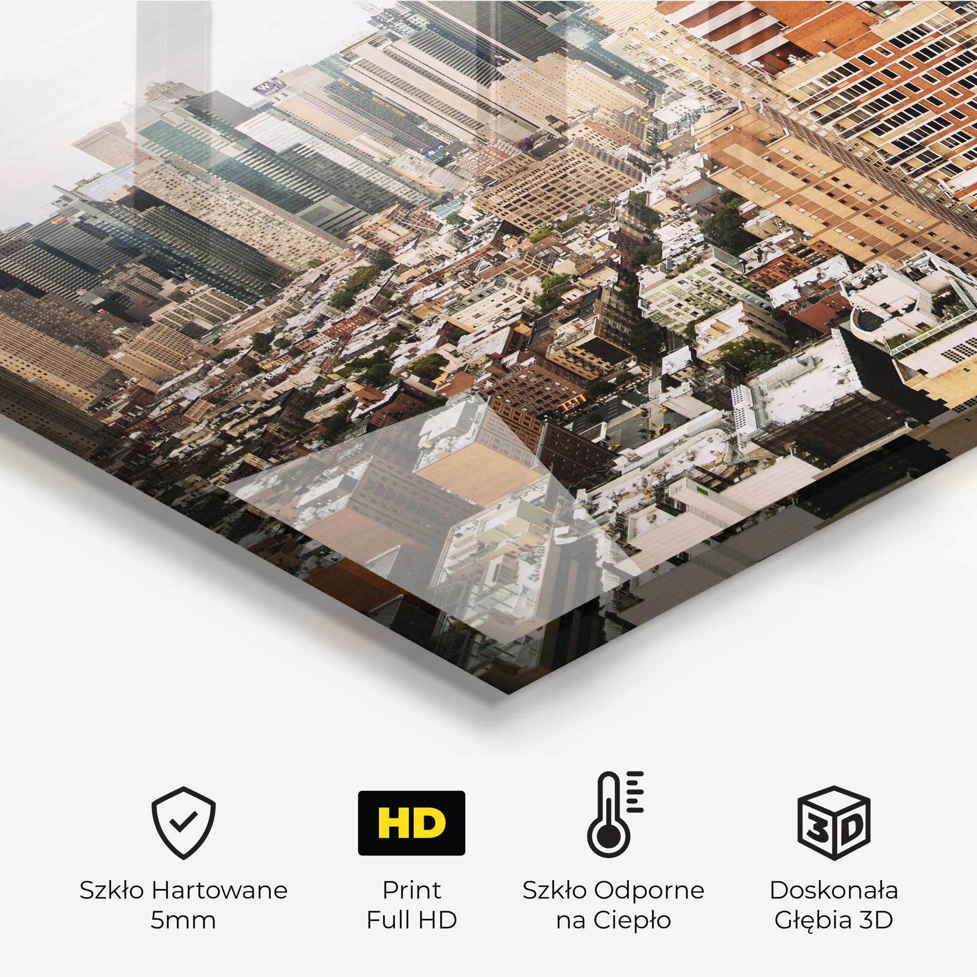 Panel Szklany do Kuchni Cream Orange Building mockup 2