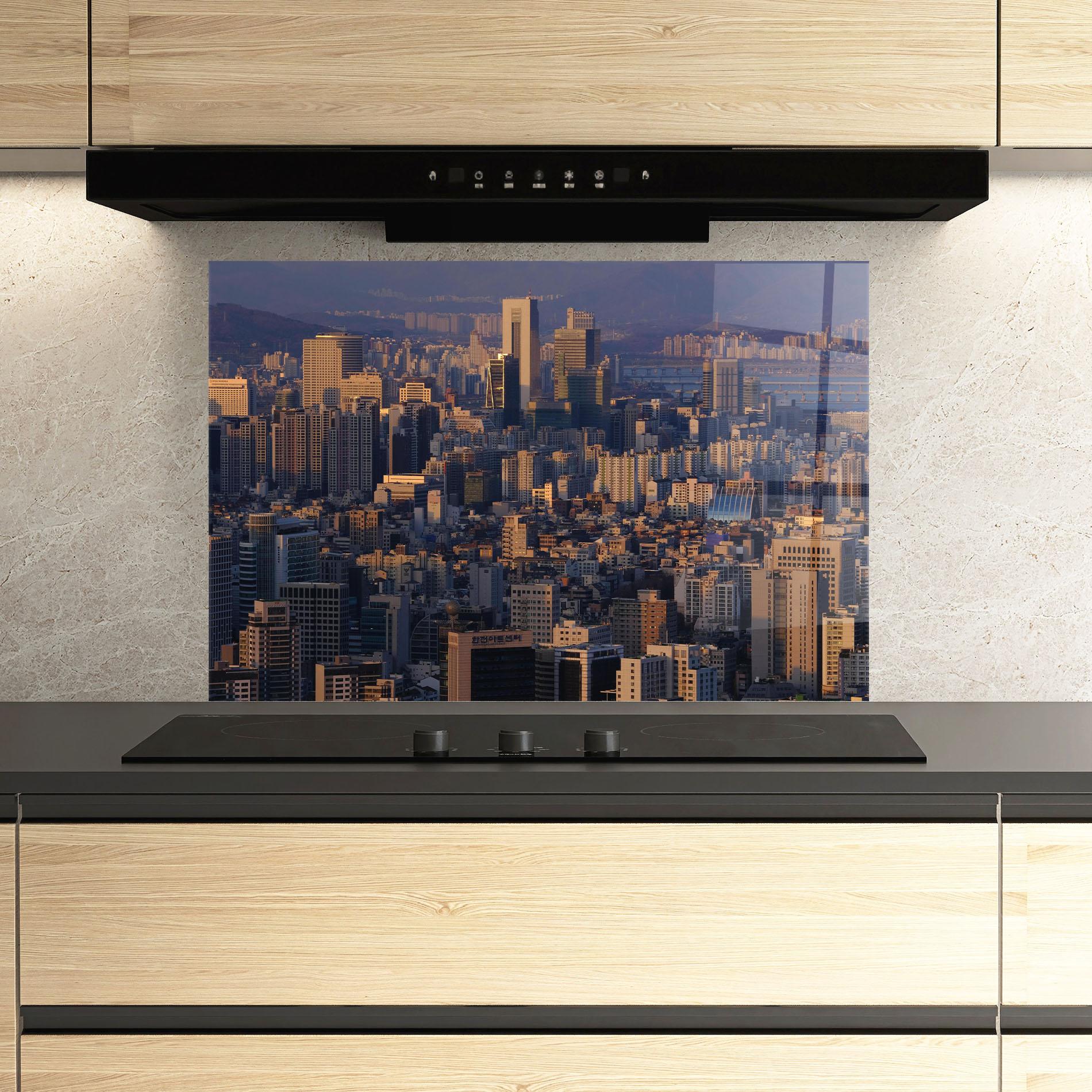 Panel Szklany do Kuchni Big City mockup 3